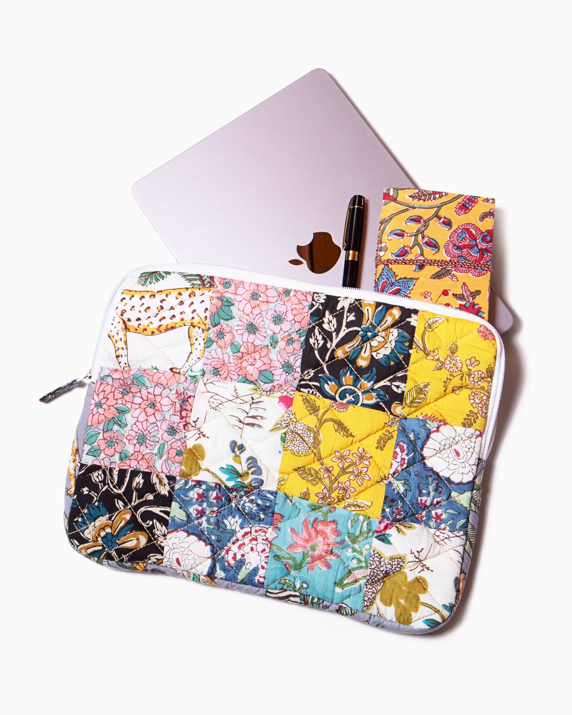 15 inch Laptop Sleeve - Block Printed Patchwork | Singhvis