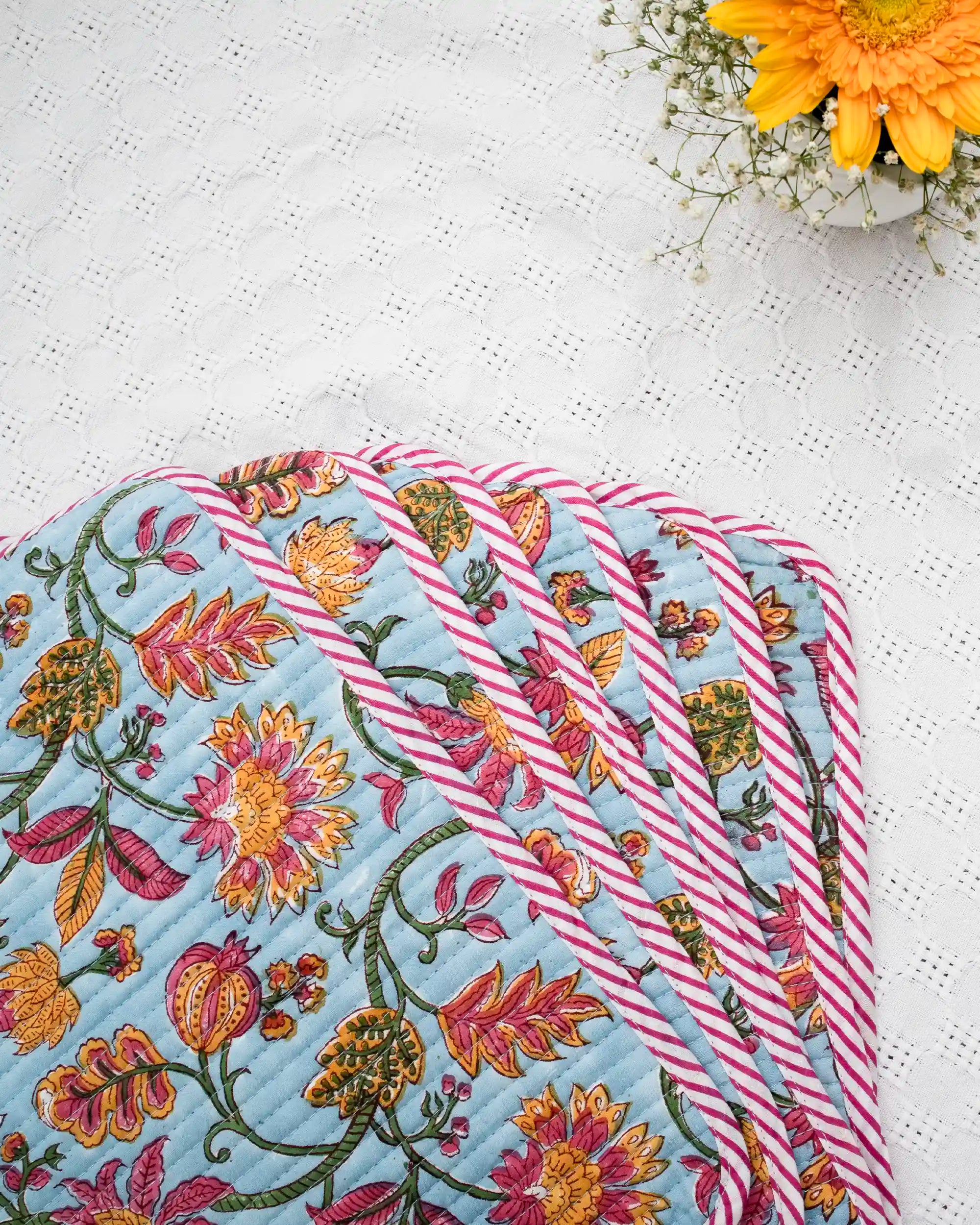 Rainbow Garden Reversible Placemats (Choose 4 or 6) | Singhvis