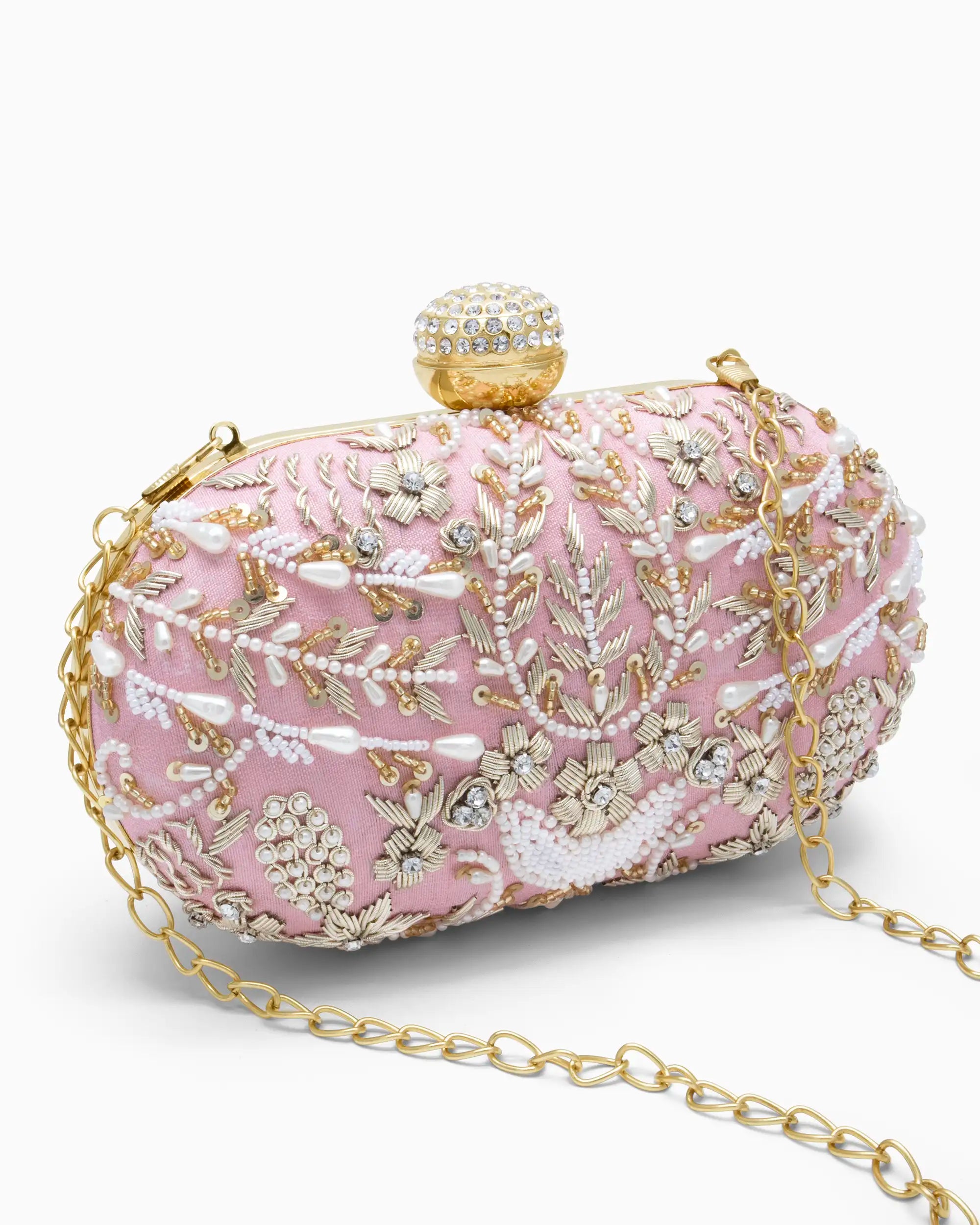Blush Bridal Pearl Evening Clutch | Singhvis