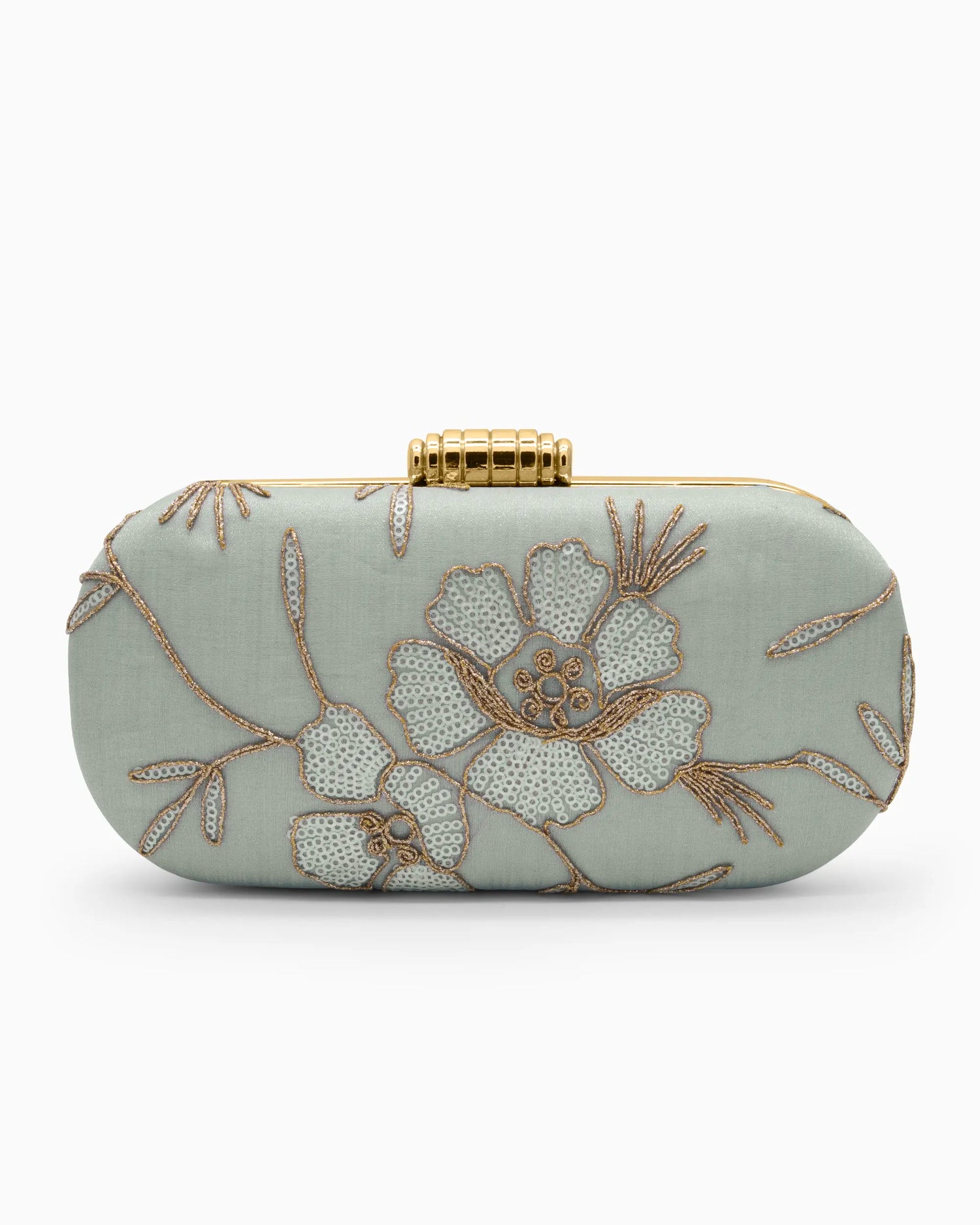 Celeste Blue Embroidered Clutch | Singhvis
