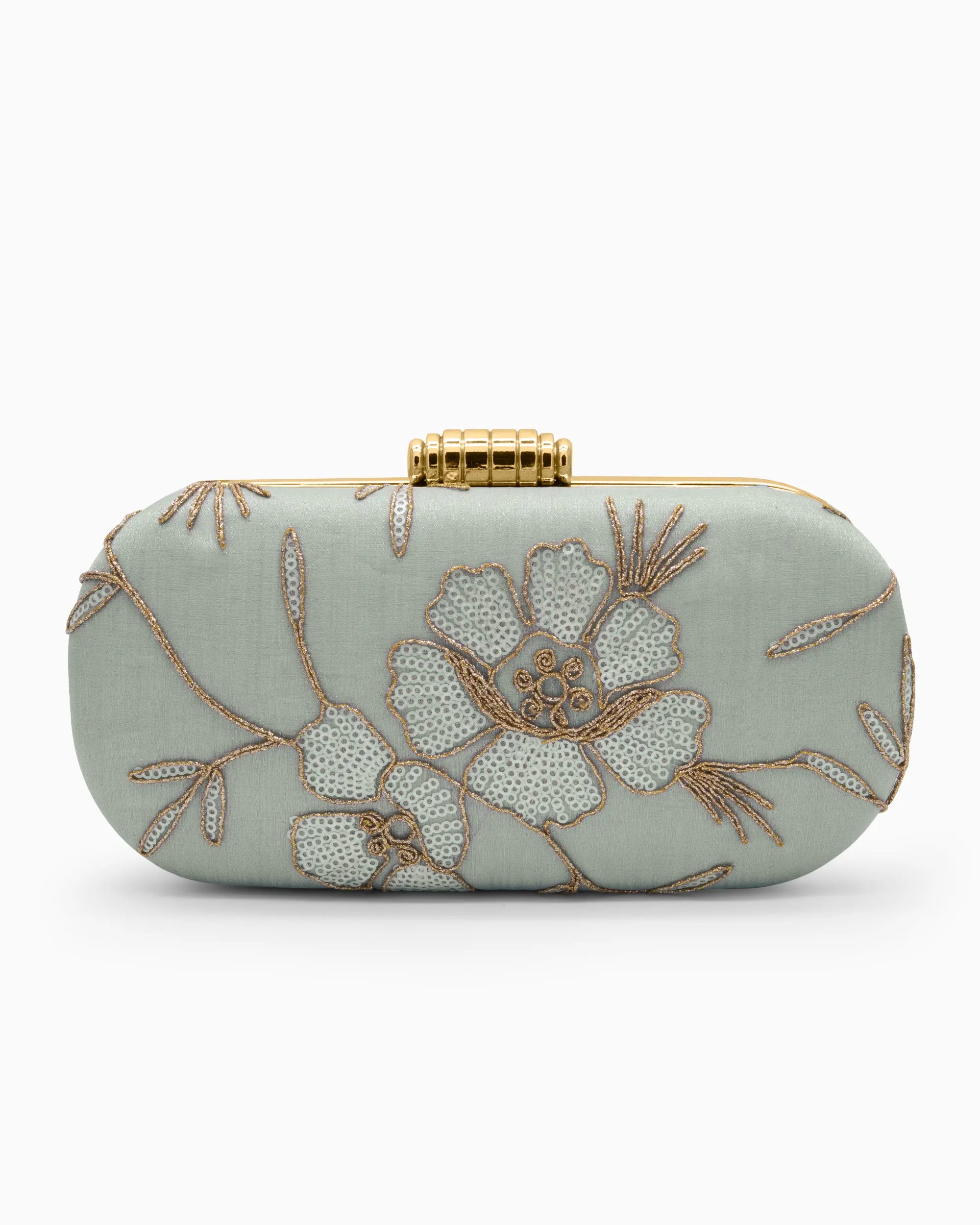 Celeste Blue Embroidered Clutch | Singhvis