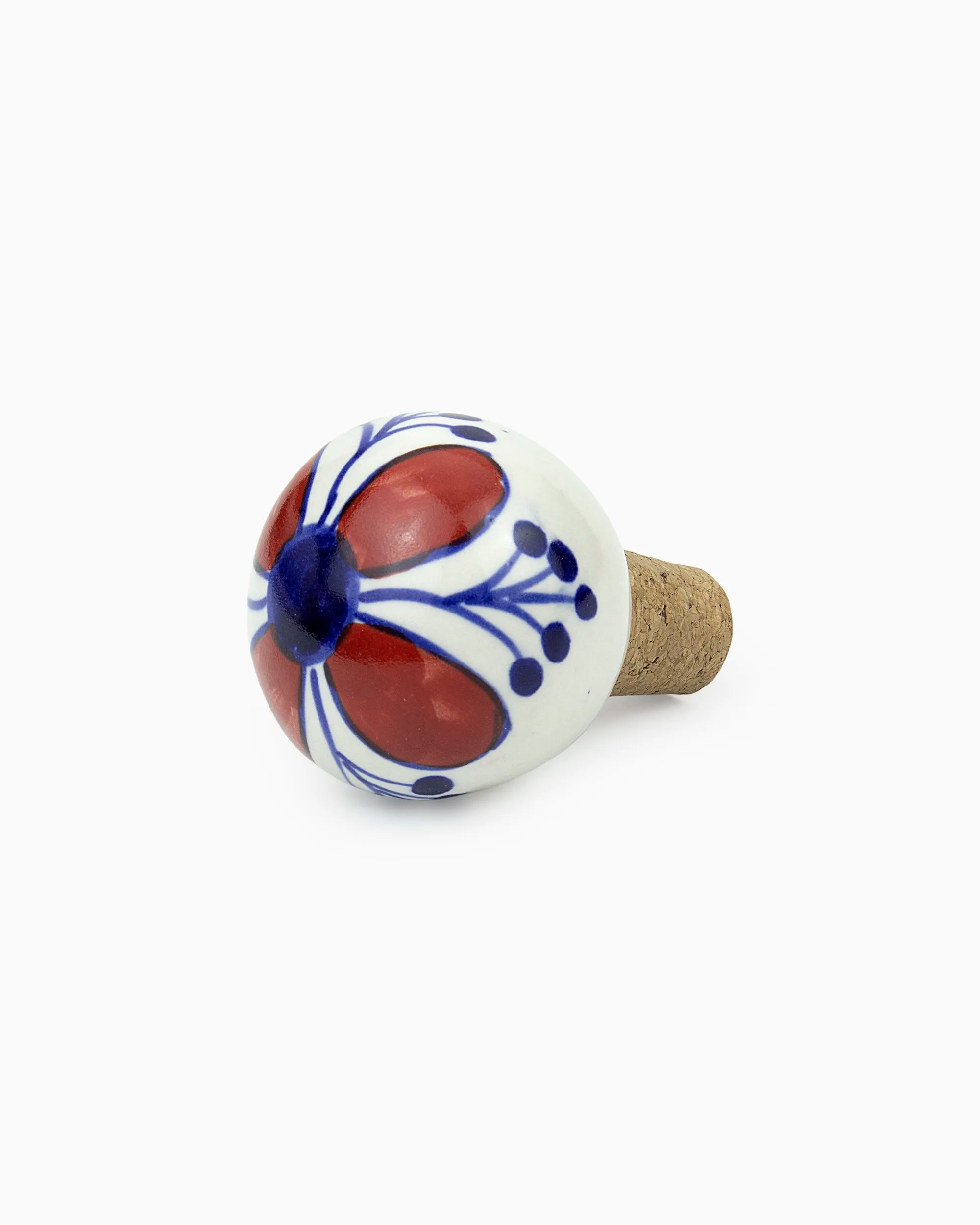Ceramic Bottle Stopper (Set of 2) Red | Singhvis
