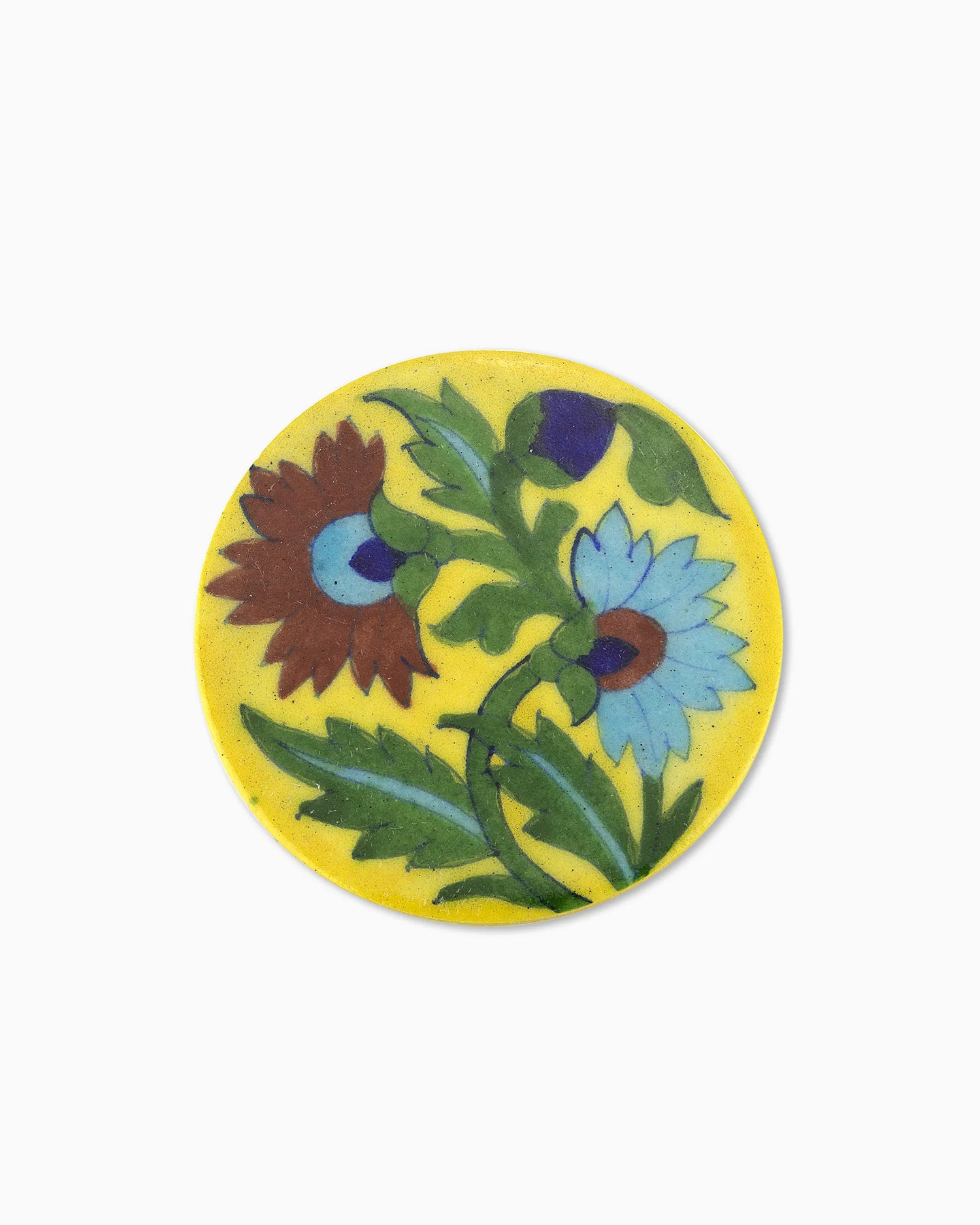Ceramic Floral Coasters (Set of 6) Yellow | Singhvis