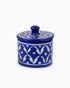 Ceramic Container with Lid - Bathroom Organizer Blue | Singhvis