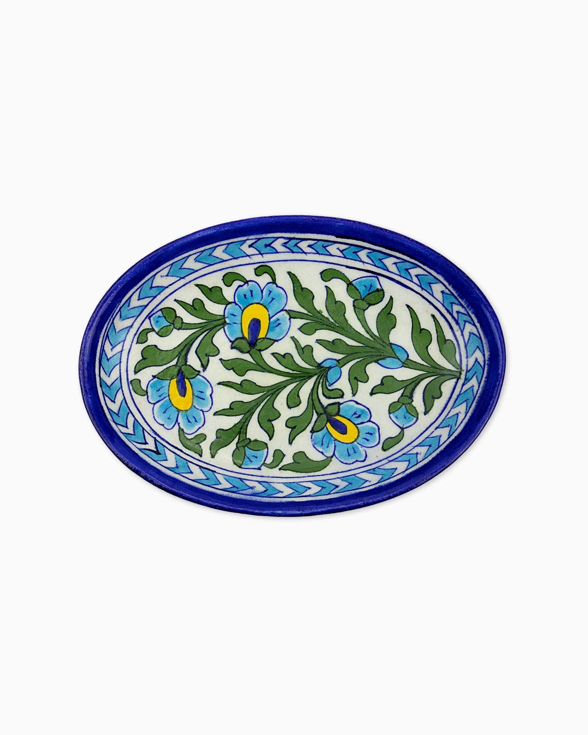 Ceramic Floral Oval Plate | Singhvis