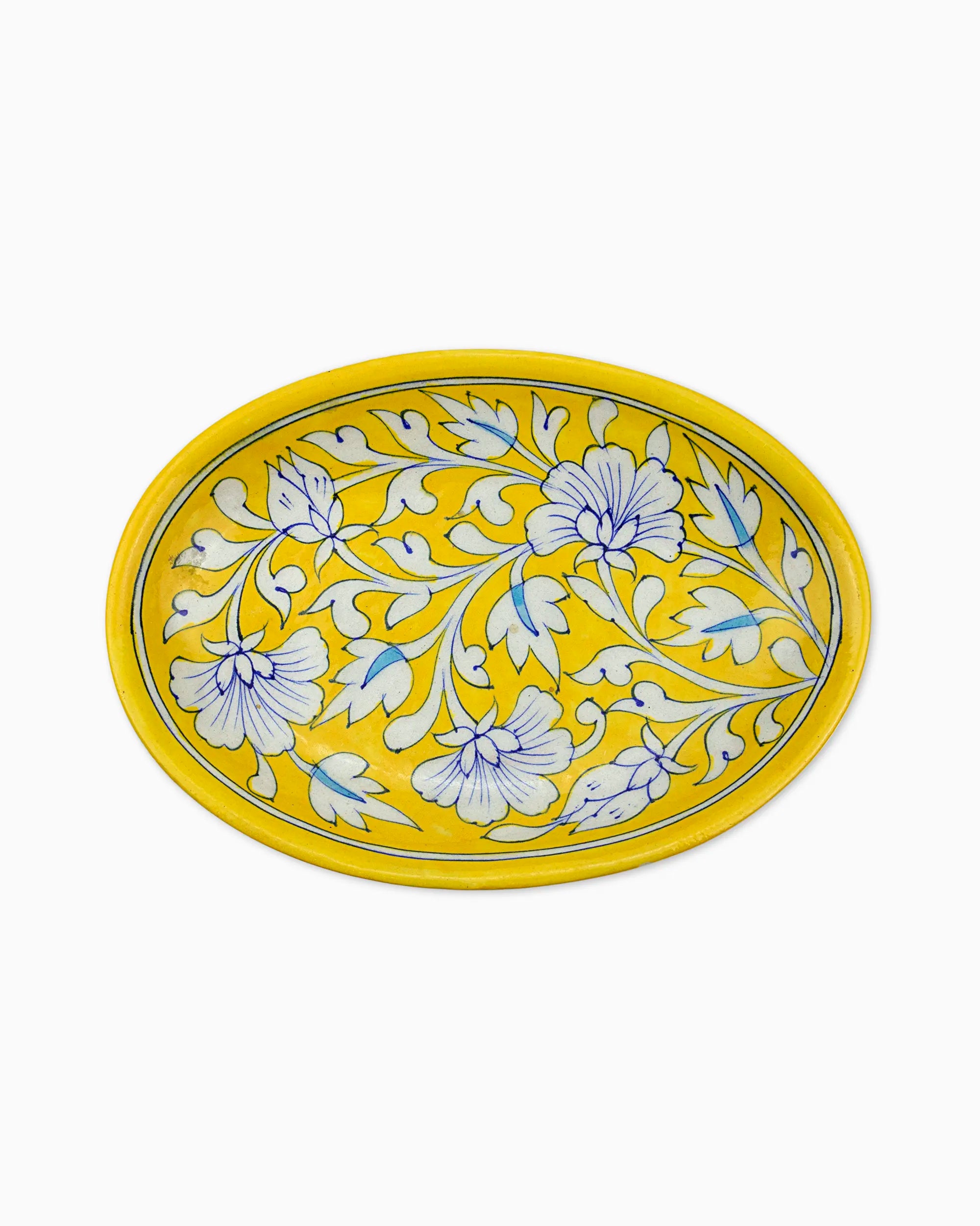 Ceramic Floral Oval Plate | Singhvis