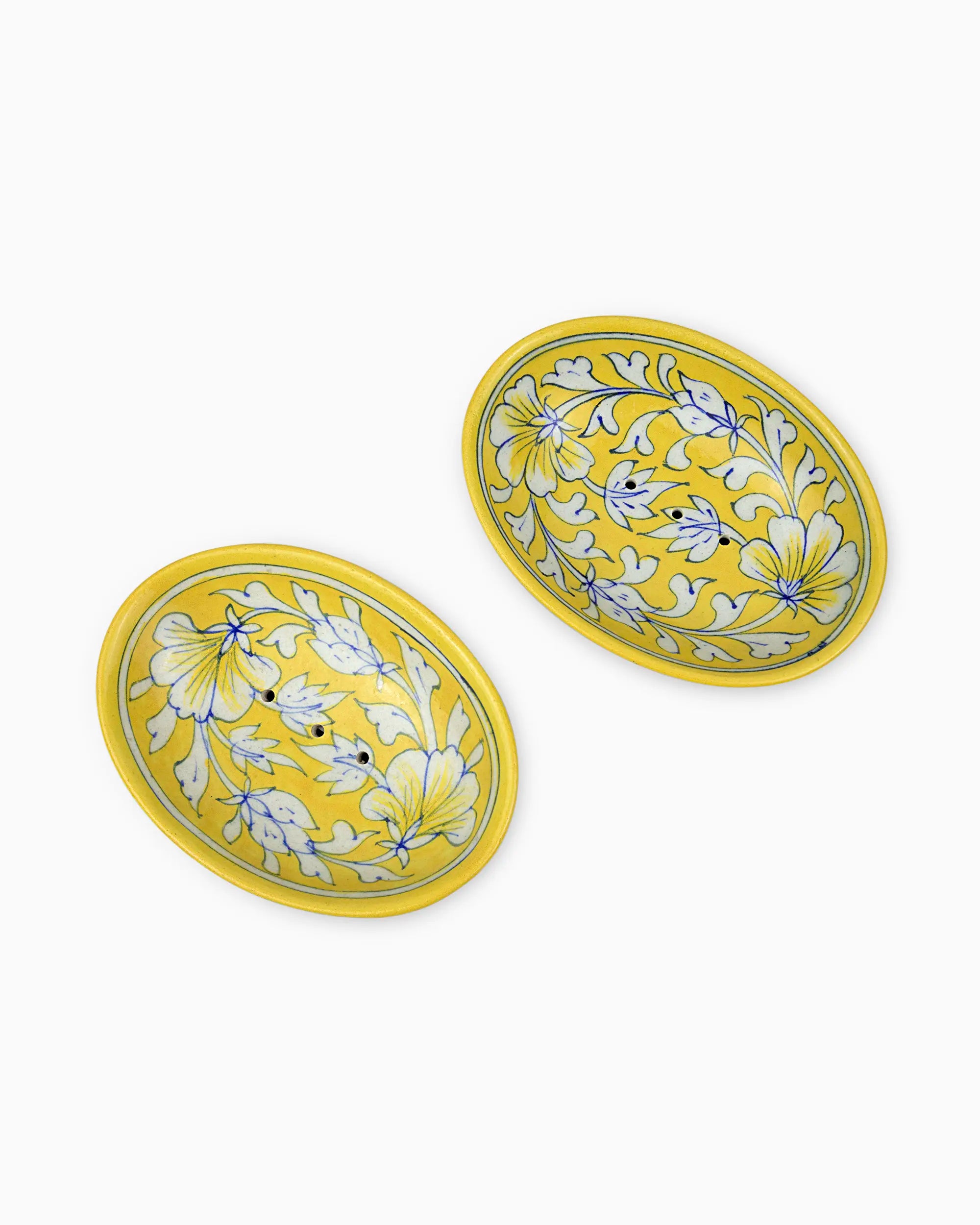 Ceramic Floral Soap Dish (Set of 2) | Singhvis