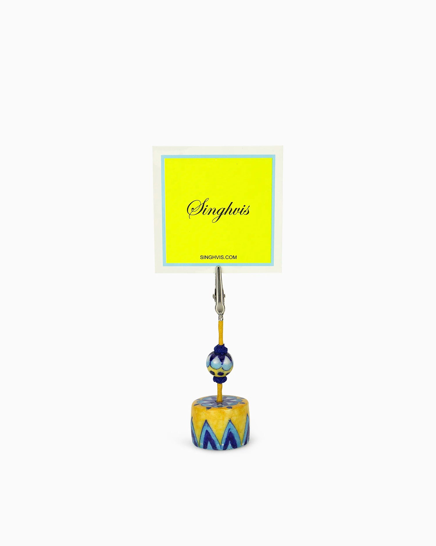 Ceramic Place Card Holder Yellow | Singhvis