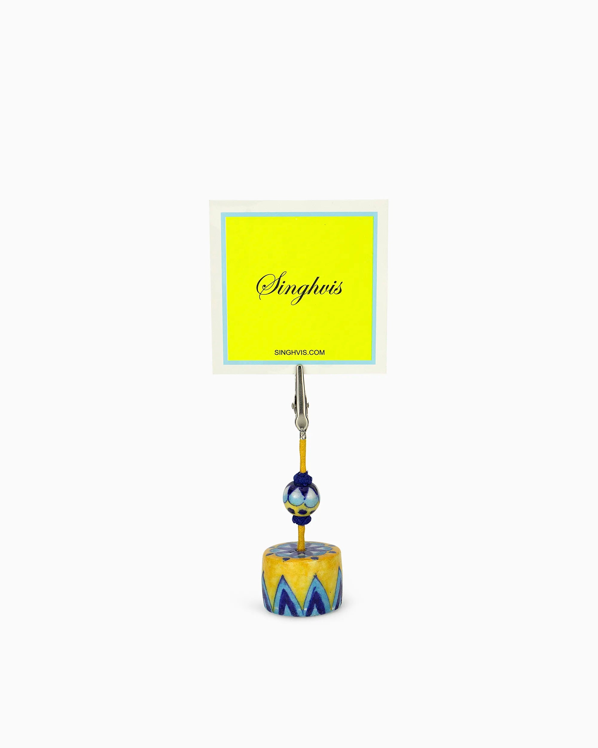 Ceramic Place Card Holder Yellow | Singhvis