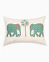 Elephant Quilted Cushion Cover Green | Singhvis