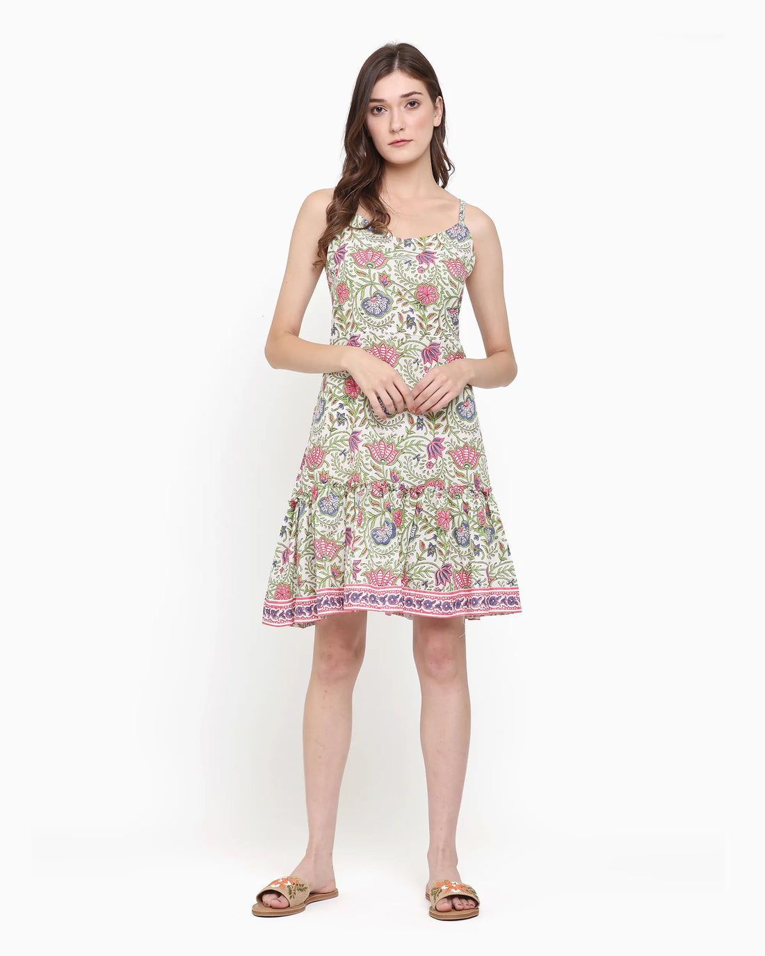 Fleur Grape Green Dress | Singhvis