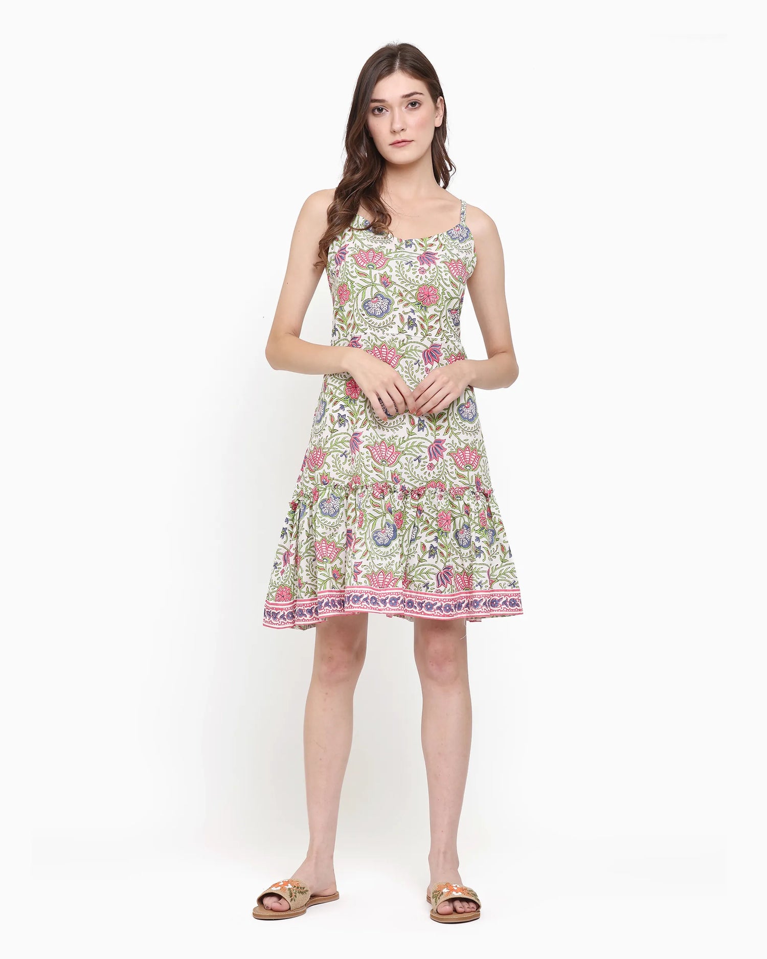 Fleur Grape Green Dress | Singhvis