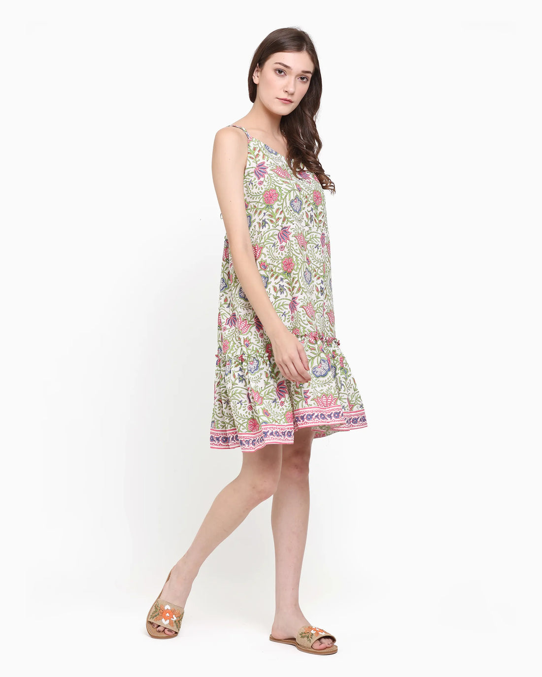 Fleur Grape Green Dress | Singhvis