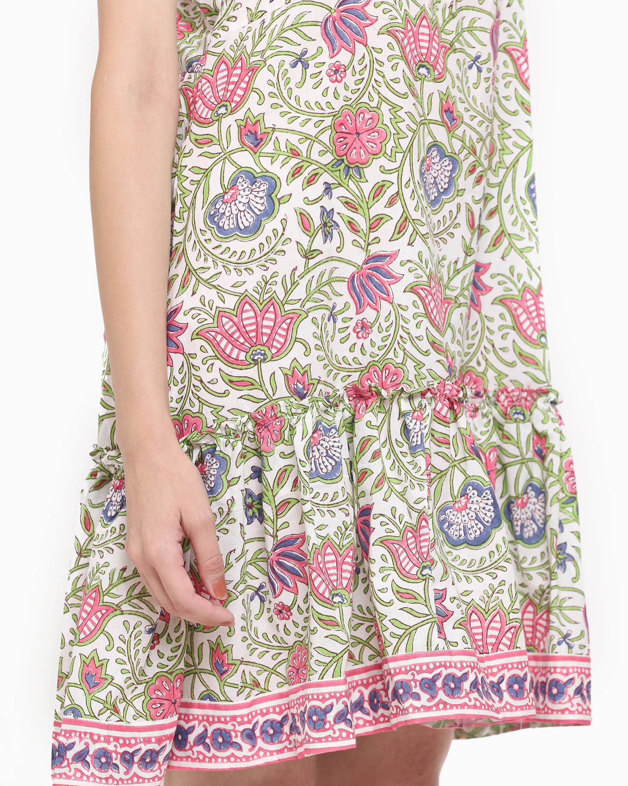Fleur Grape Green Dress | Singhvis