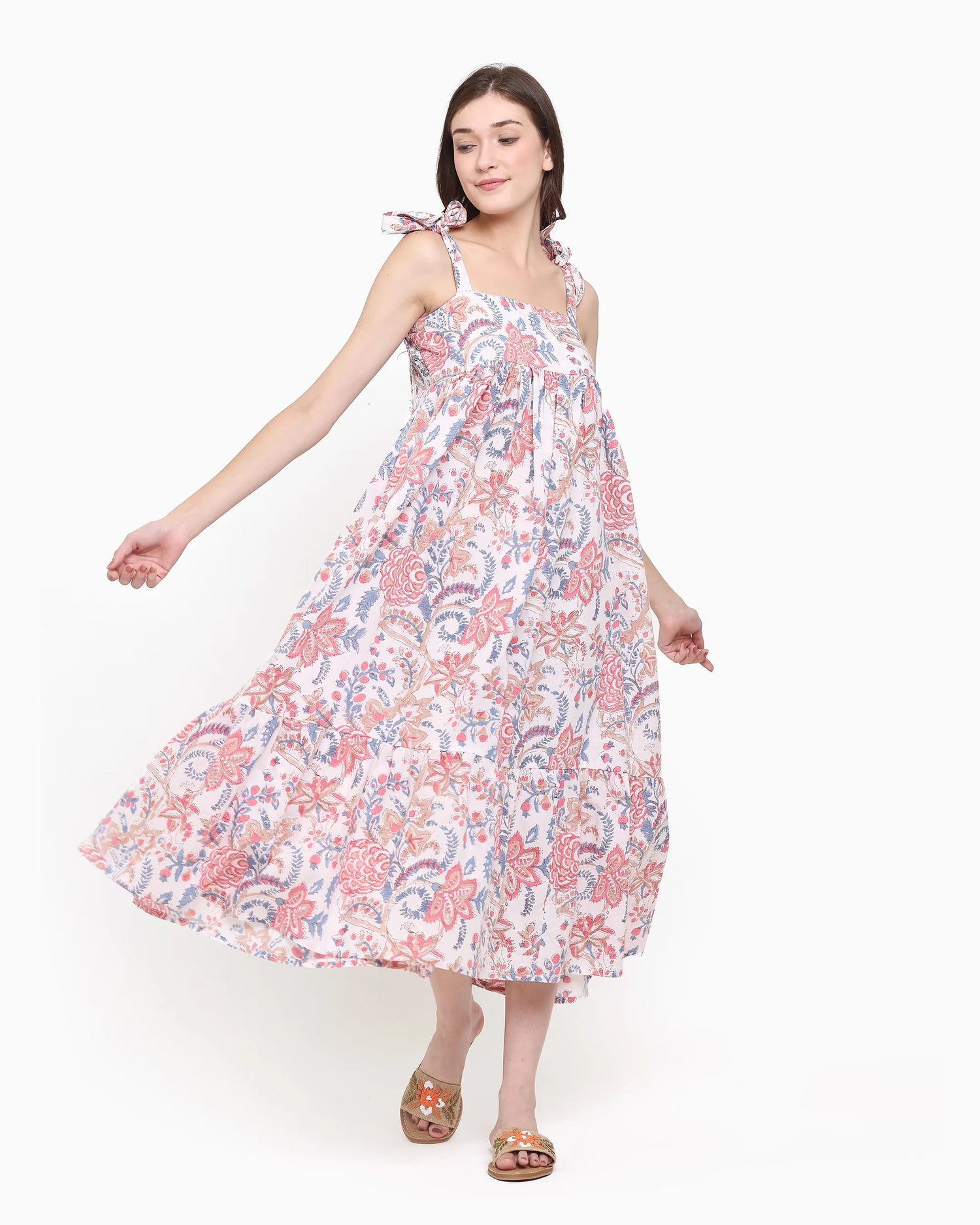 Florencia Bloomy Pink Dress | Singhvis