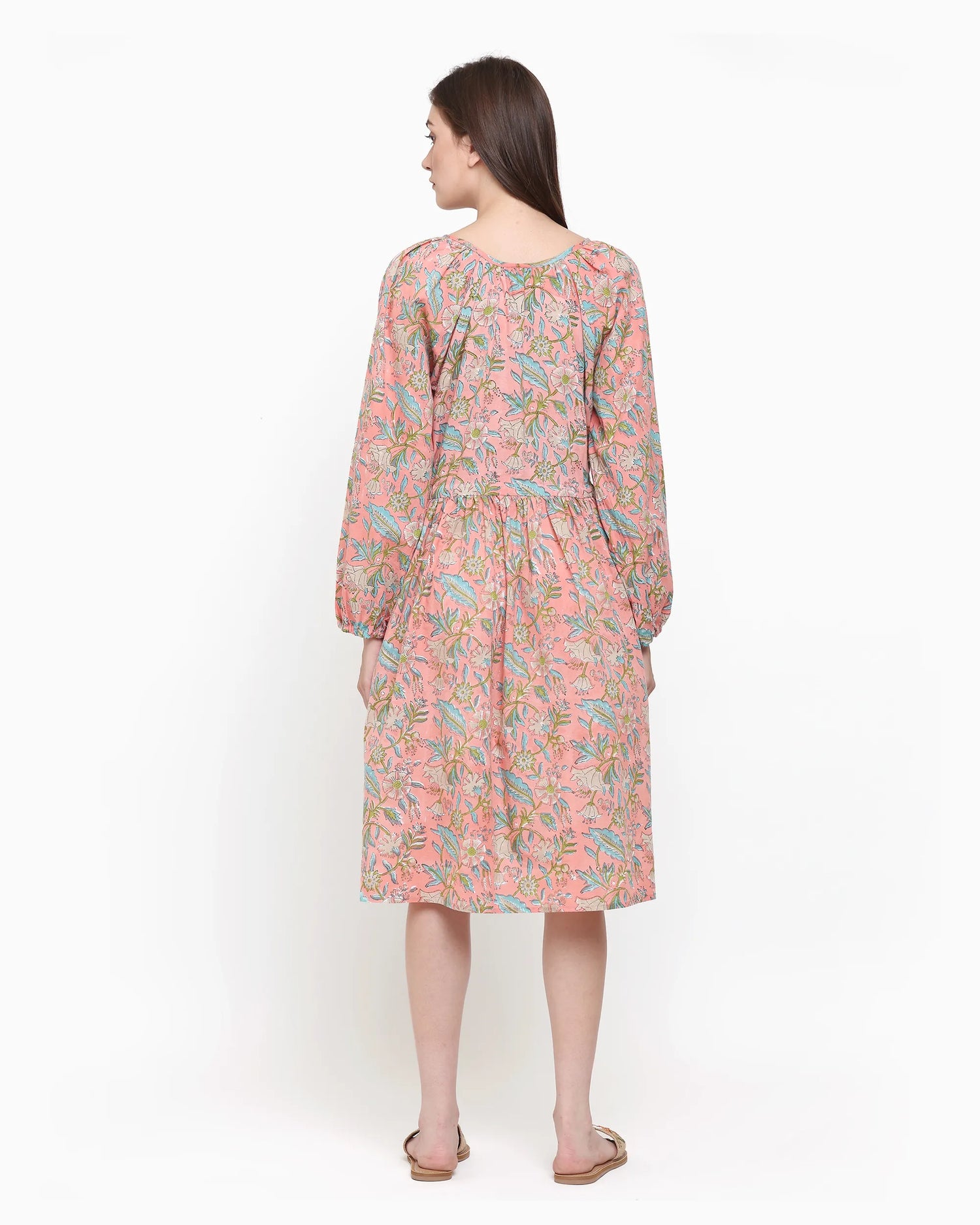 Frida Ace Peach Dress | Singhvis