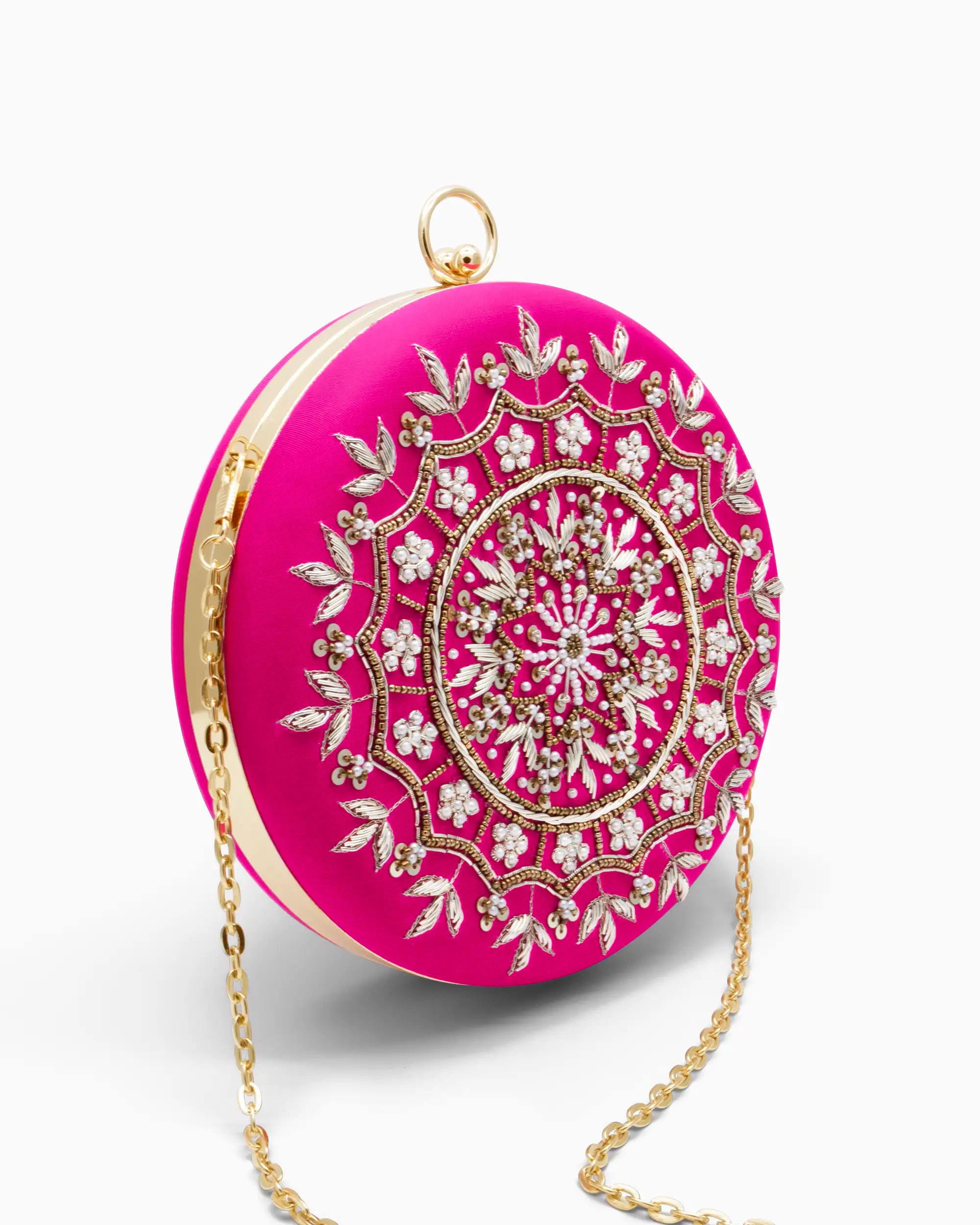 Hot Pink Starburst Evening Clutch | Singhvis