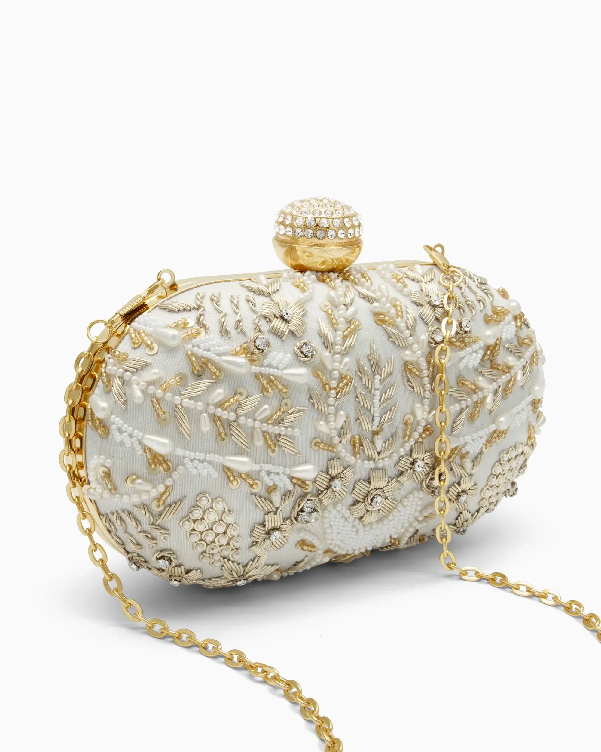 Ivory Bridal Pearl Evening Clutch | Singhvis
