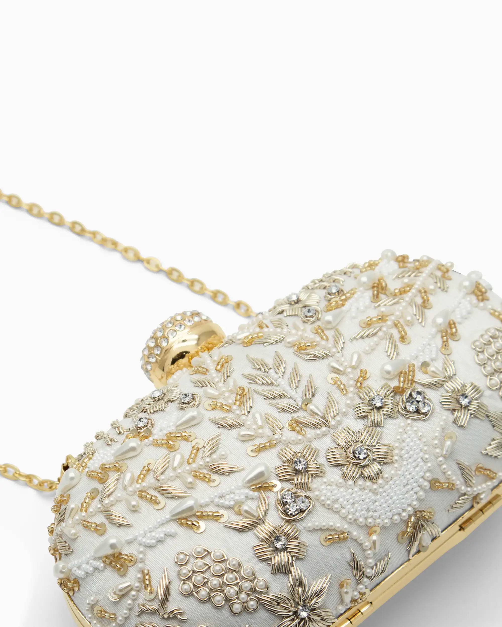 Ivory Bridal Pearl Evening Clutch | Singhvis