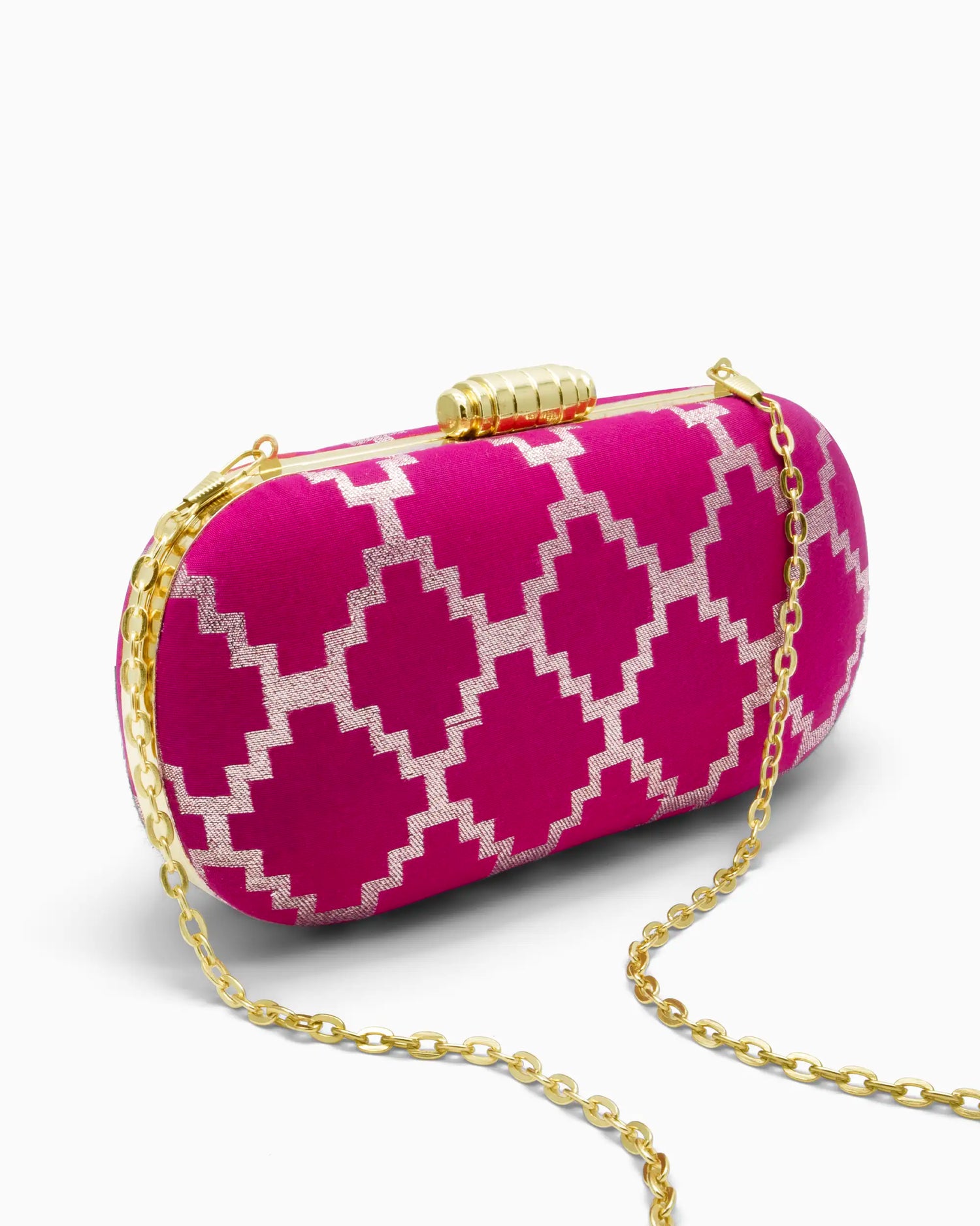 Modern Pink Evening Clutch | Singhvis