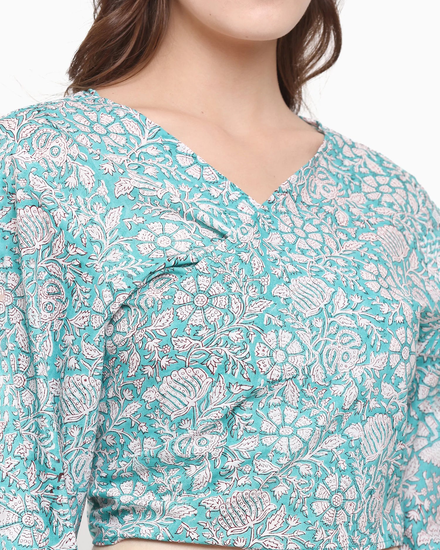 Morina Boundless Blue Wrap Crop Top | Singhvis