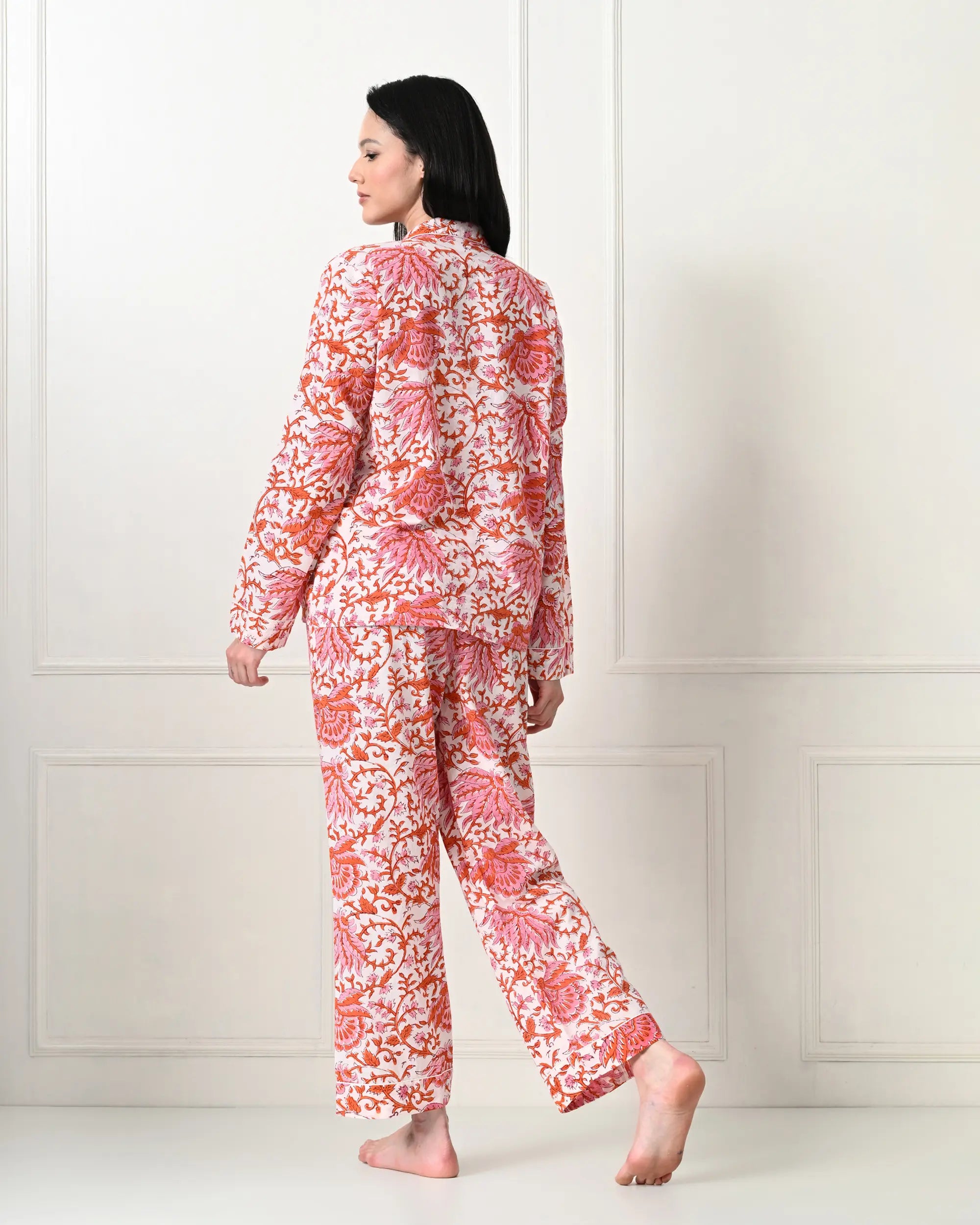 Orange Zest Floral Pajamas | Singhvis