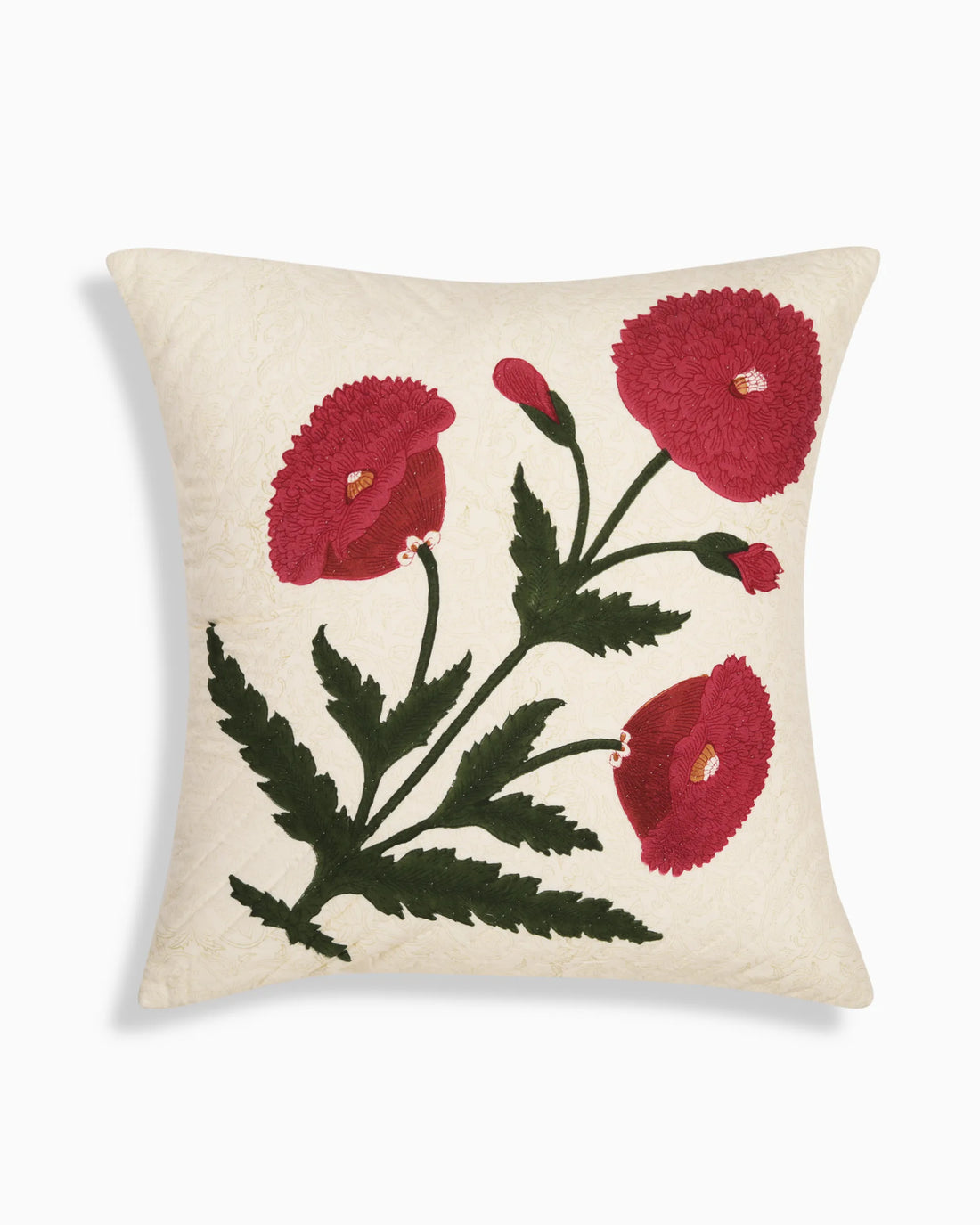 Poppy Quilted Cushion Cover White | Singhvis