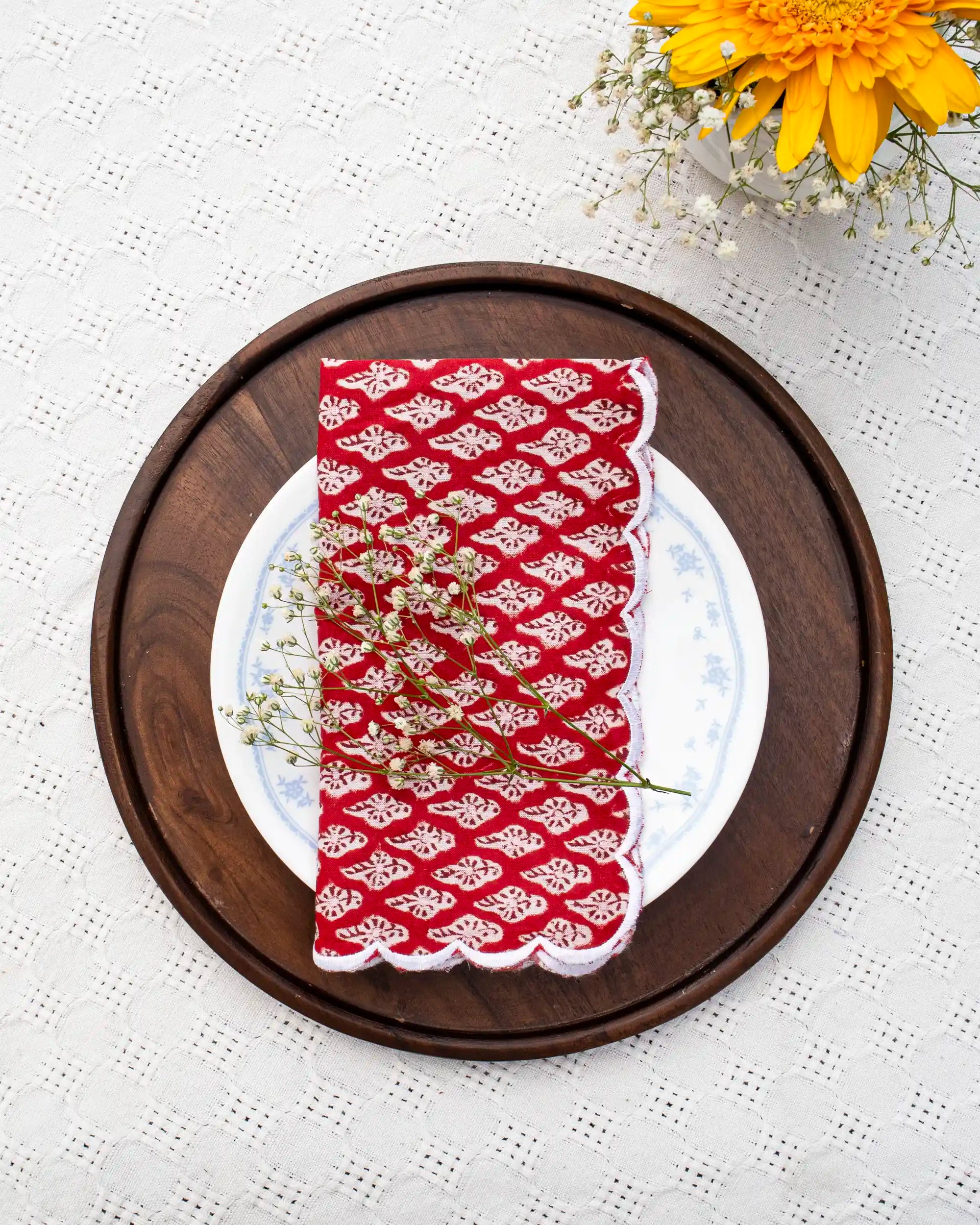 Red Ruby Napkin Set (Choose 4 or 6) | Singhvis