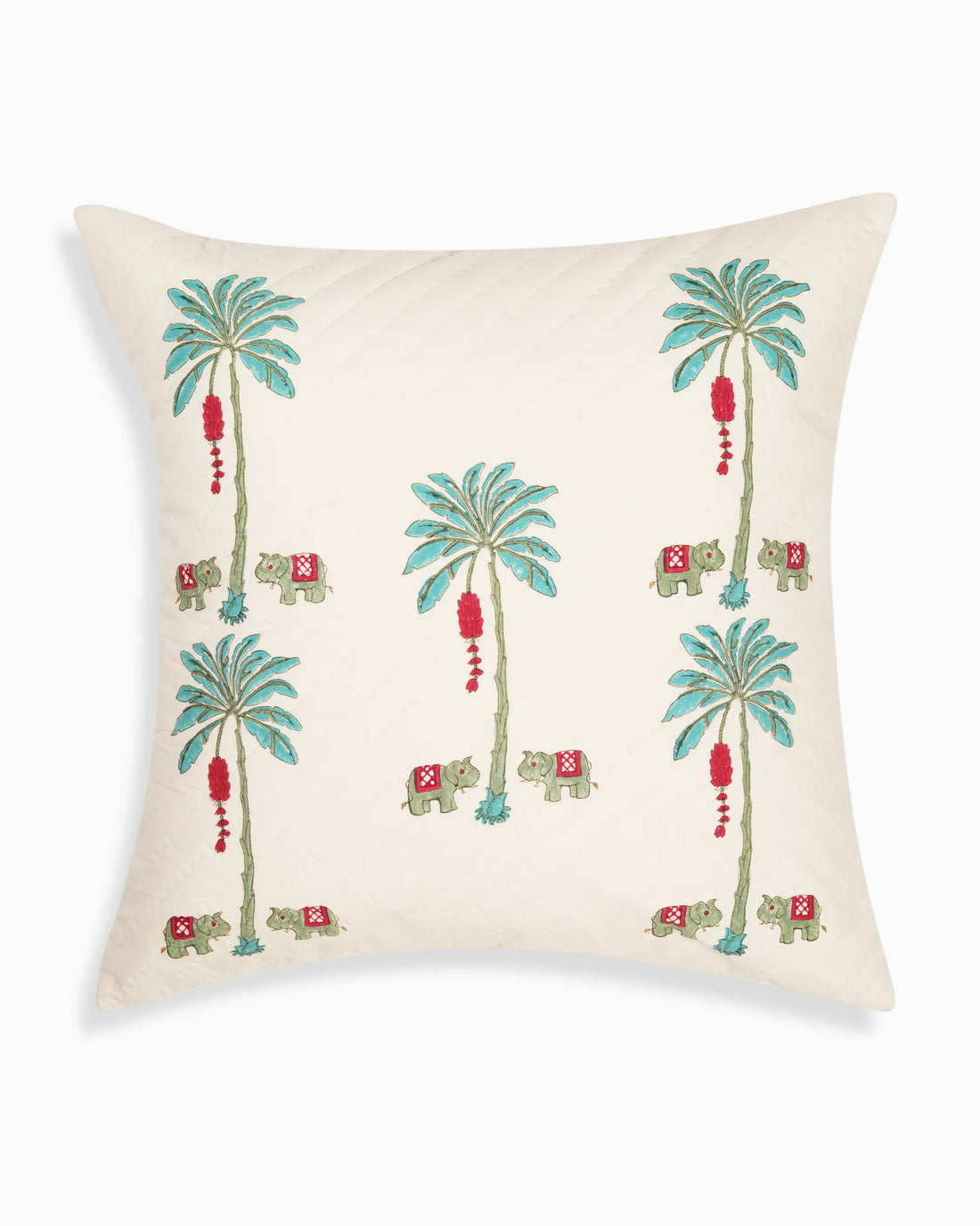 Tropical Quilted Cushion Cover White | Singhvis