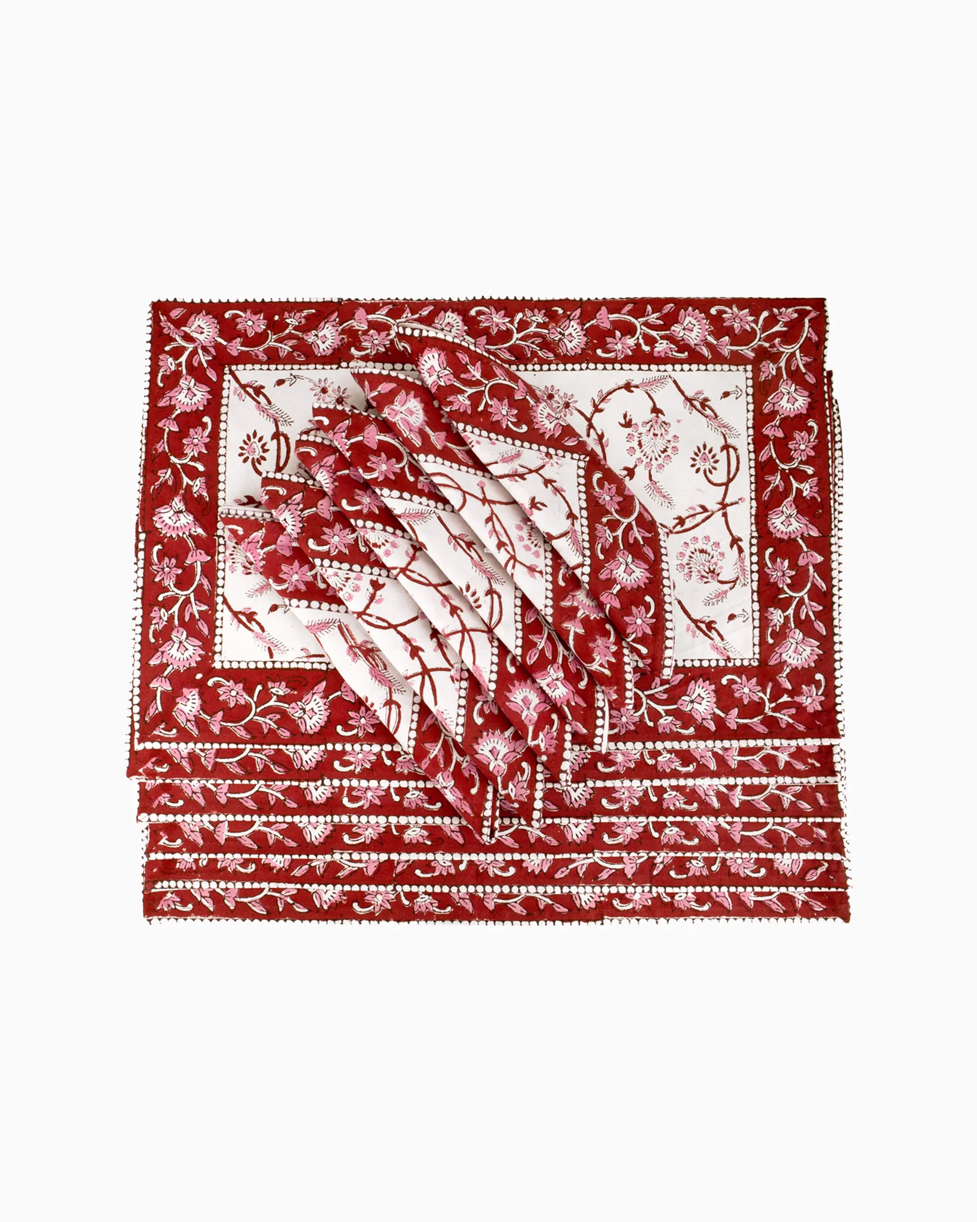 Tulipa Placemats & Napkins (Set of 12) Red | Singhvis