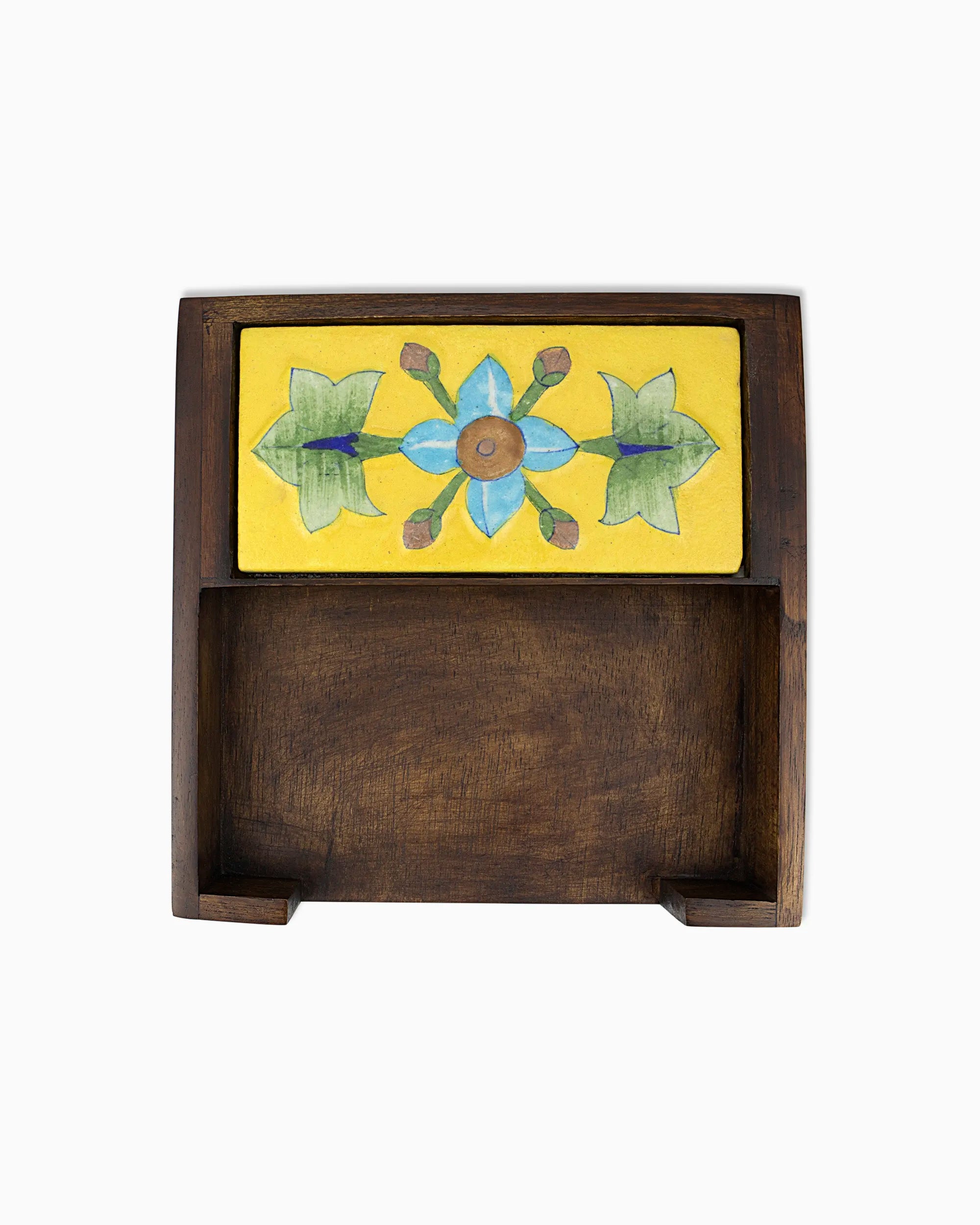 Wooden Napkin Holder with Ceramic Tile | Singhvis