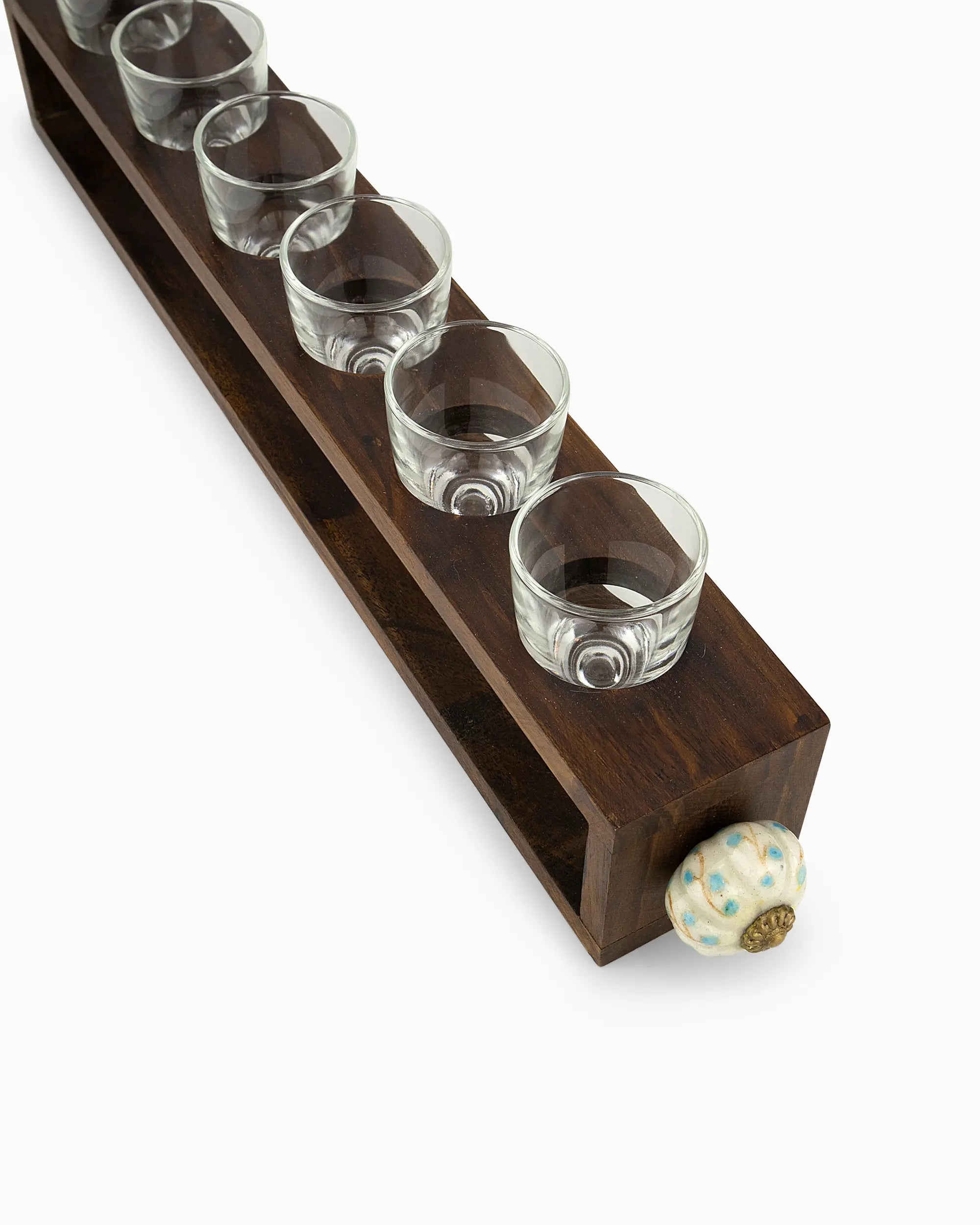 Wooden Stand with 6 Shot Glasses | Singhvis