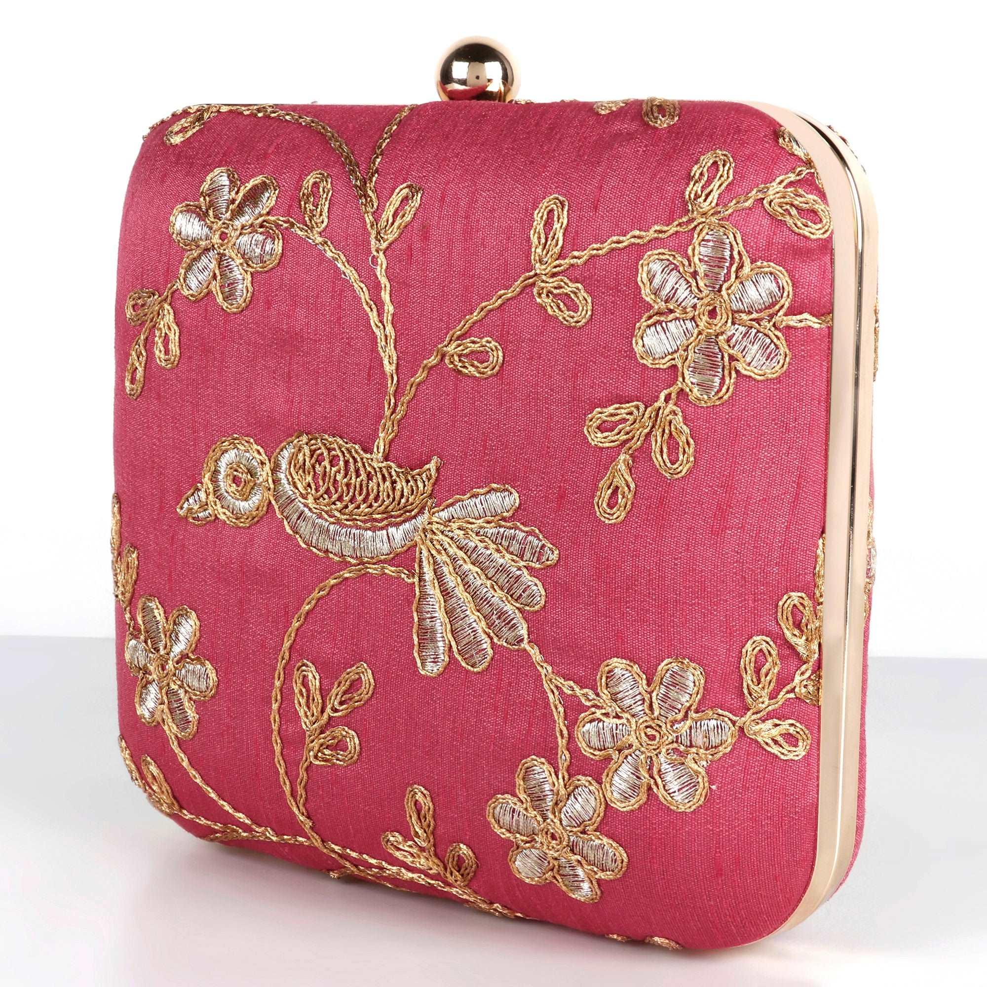 American Robin Clutch - Pink | Singhvis