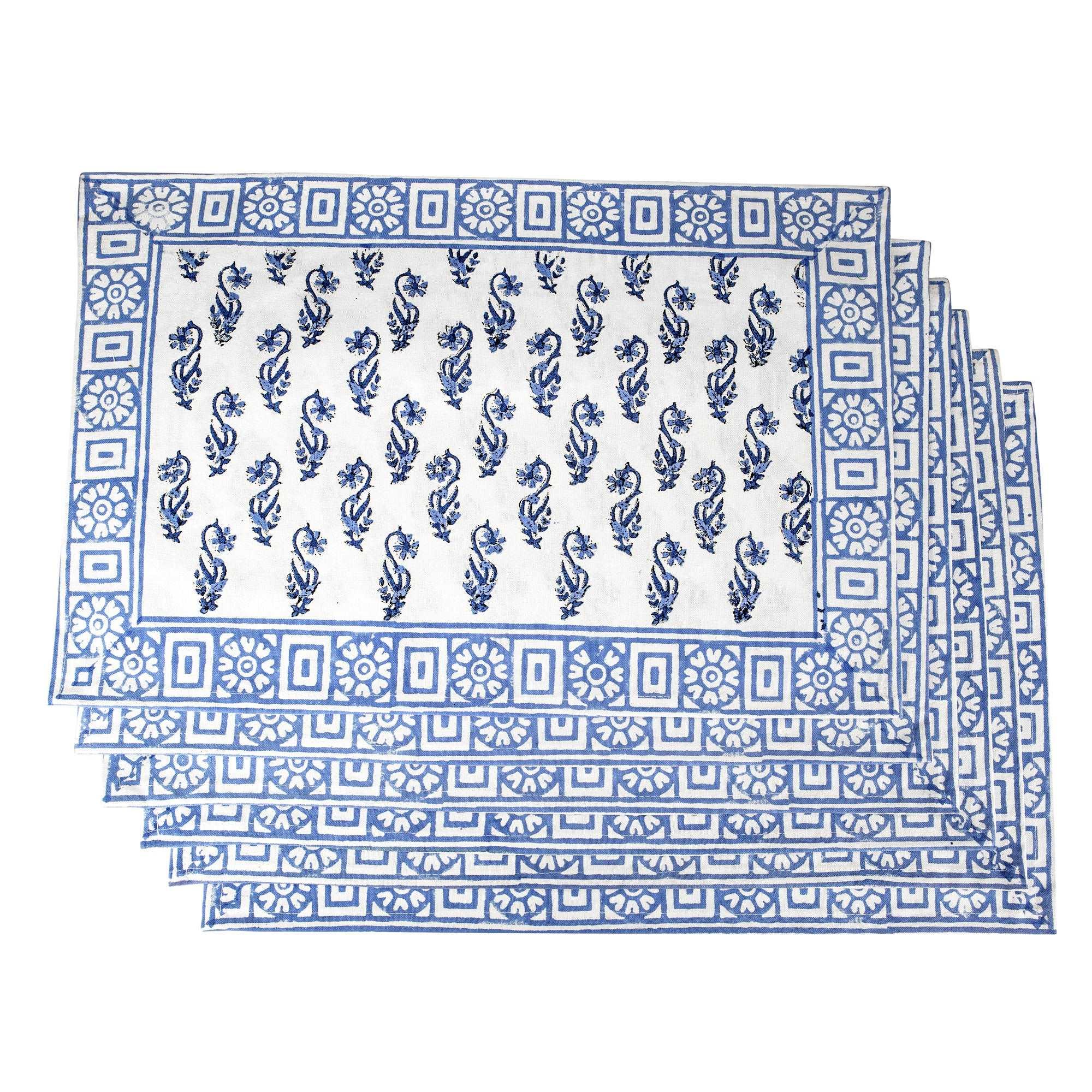 Bluestar Placemats & Napkins (Set of 12) | Singhvis