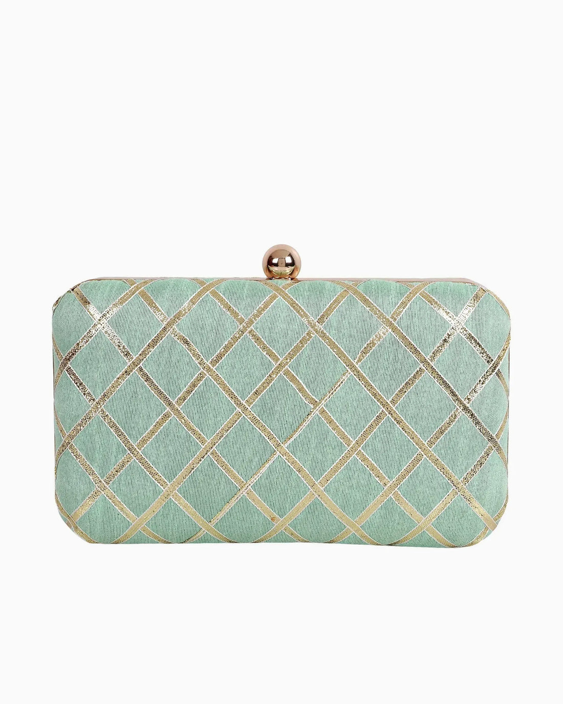 Criss Cross Clutch - Green | Singhvis