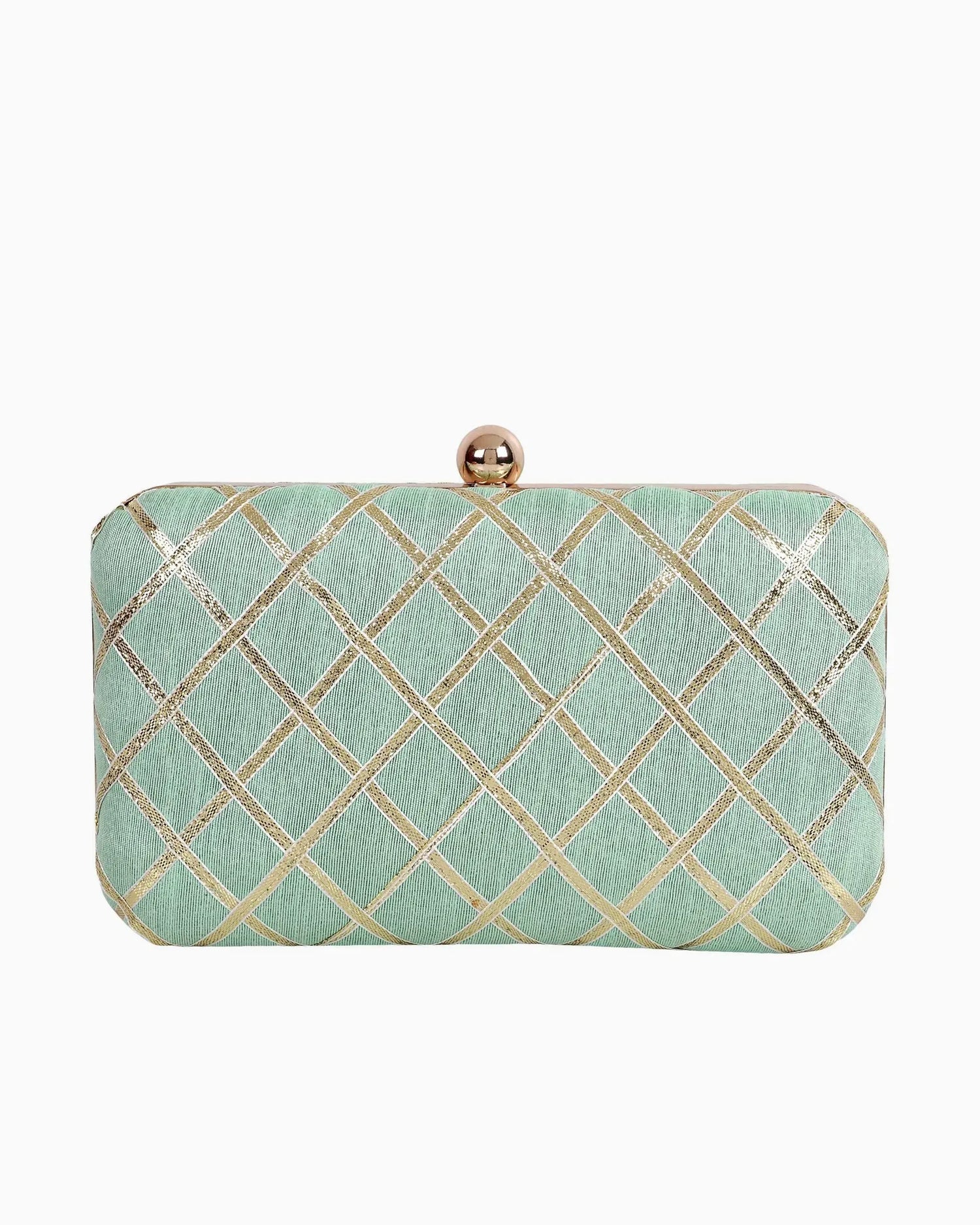 Criss Cross Clutch - Green | Singhvis
