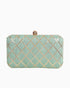 Criss Cross Clutch - Green | Singhvis