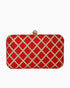 Criss Cross Clutch - Red | Singhvis