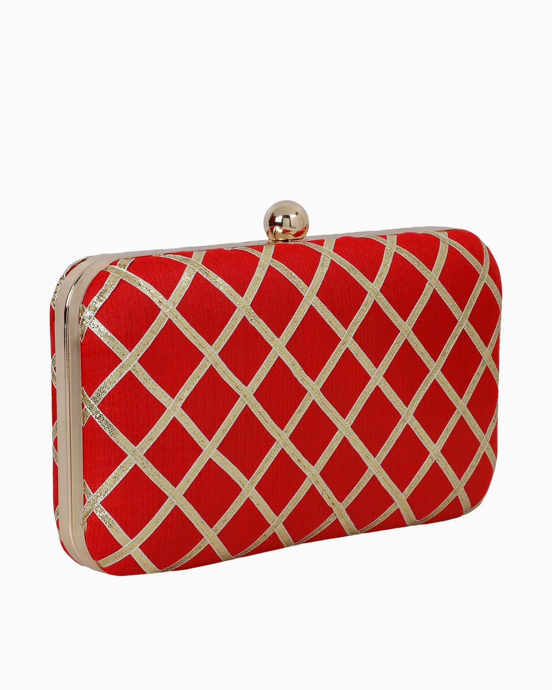 Criss Cross Clutch - Red | Singhvis