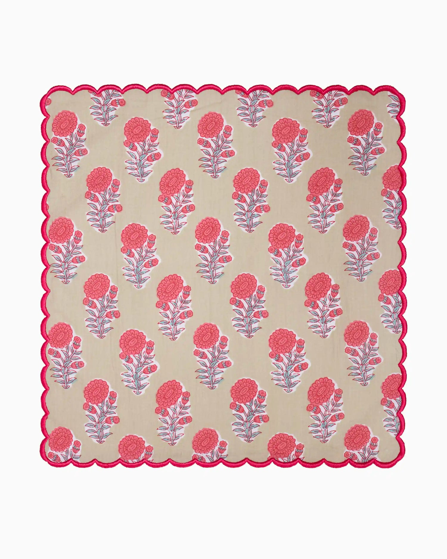 Olive Green Bloom Napkin (Set of 6) | Singhvis