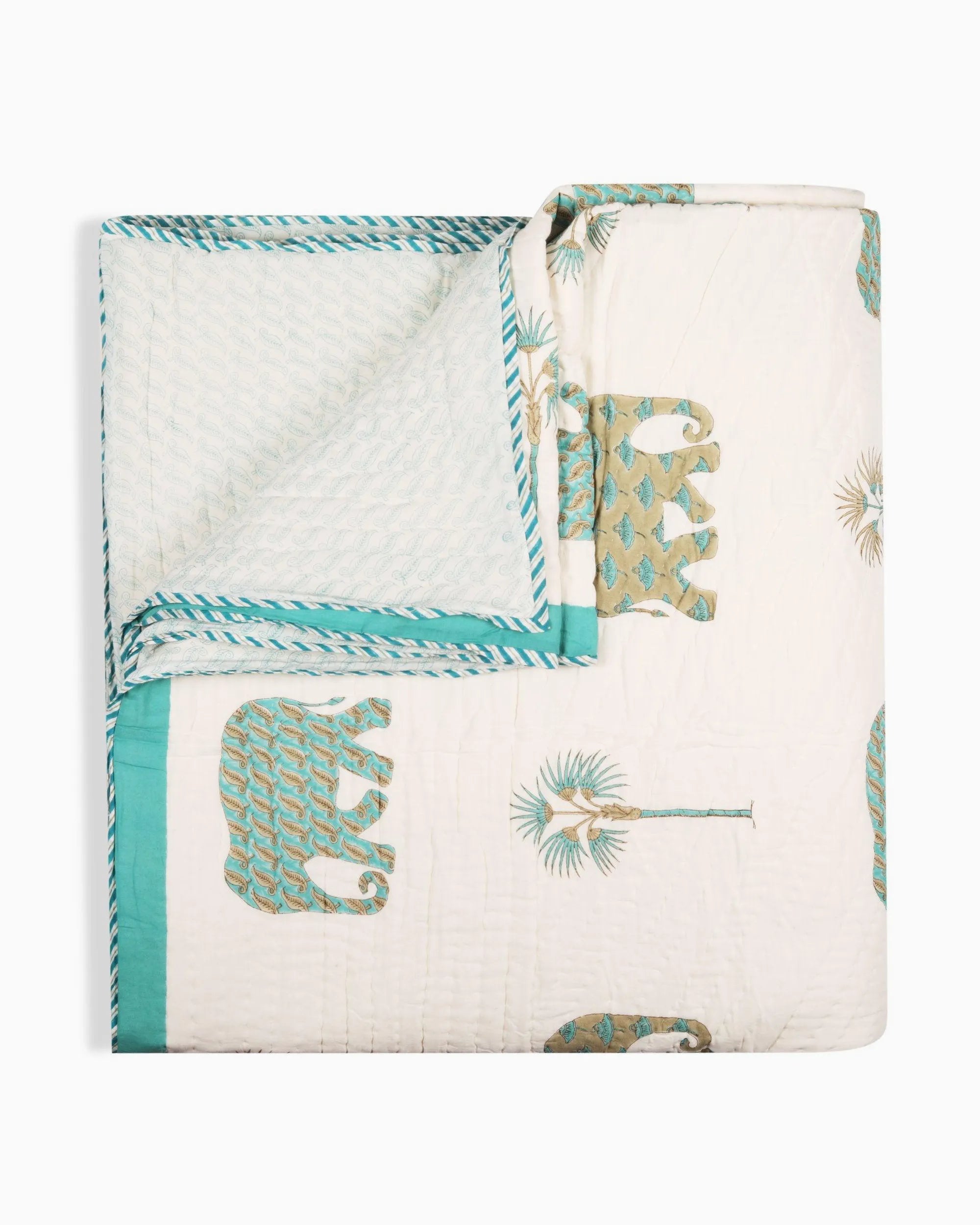 Majestic Elephant & Tree Motif Quilt | Singhvis