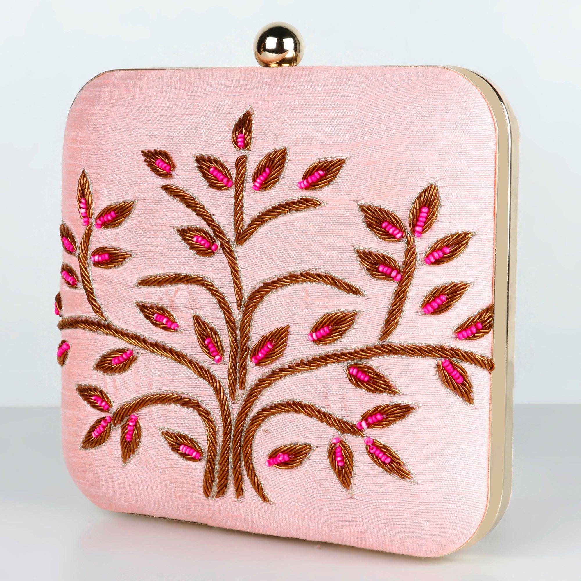 Pink Fall Clutch - Pink | Singhvis
