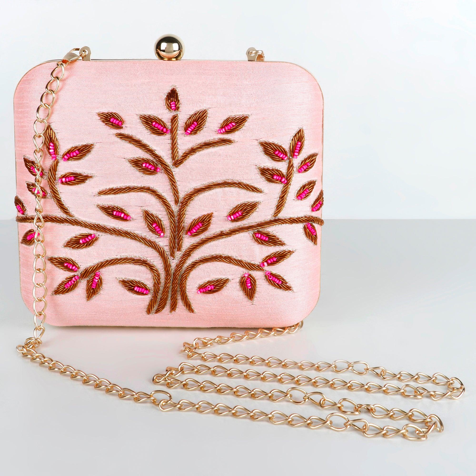 Pink Fall Clutch - Pink | Singhvis