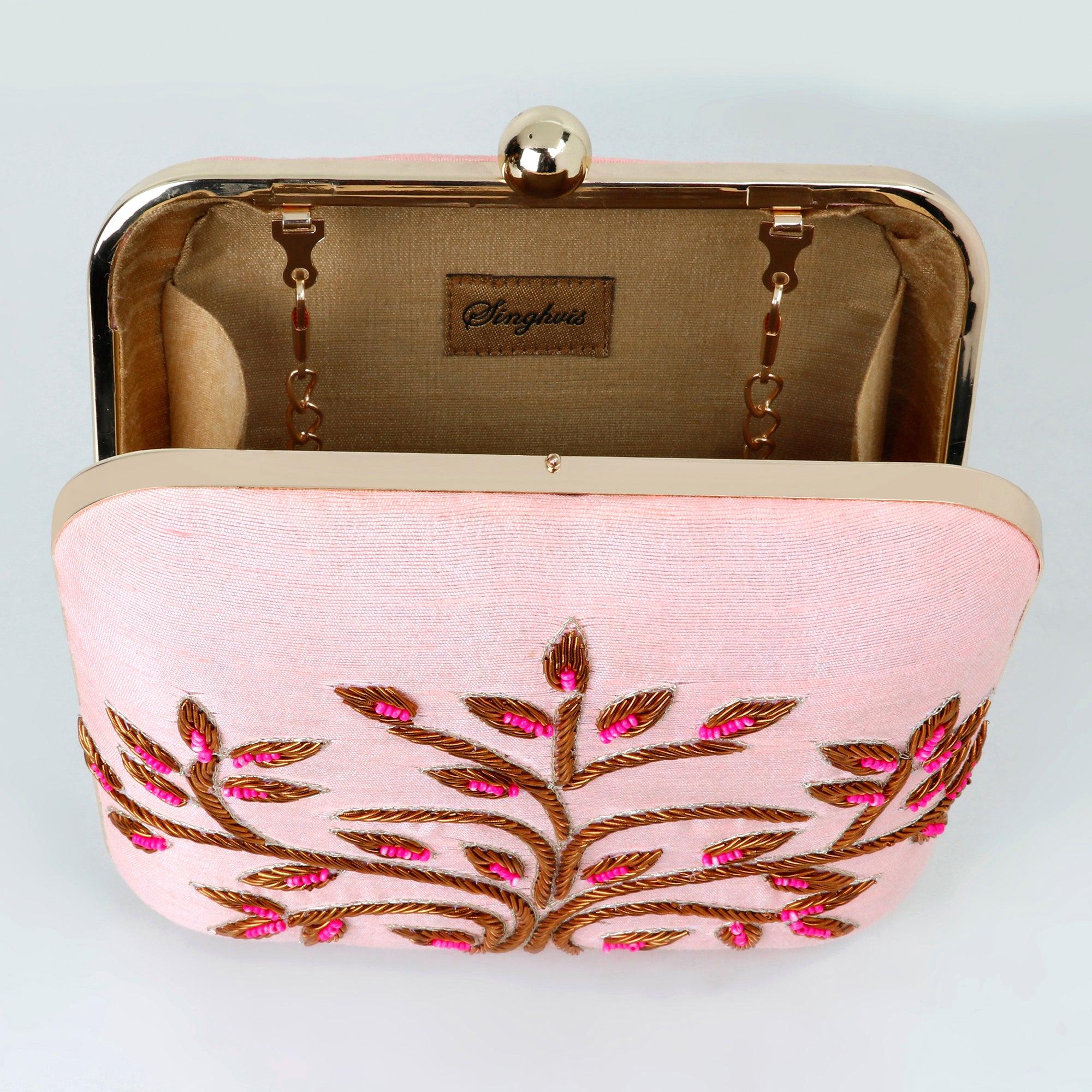Pink Fall Clutch - Pink | Singhvis