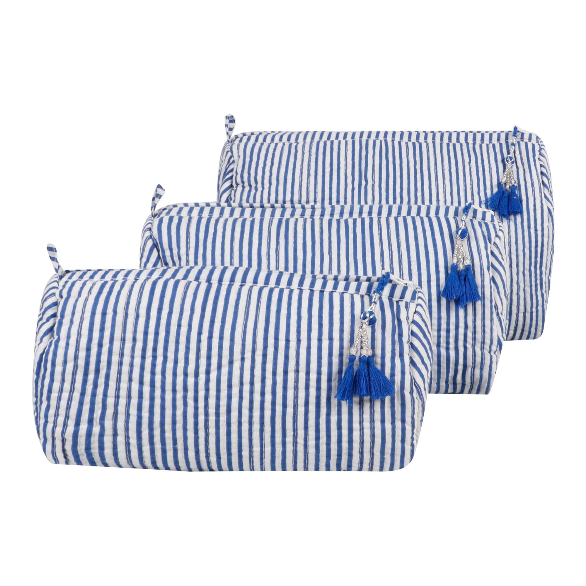 Seersucker Cosmetic Bag S Blue | Singhvis