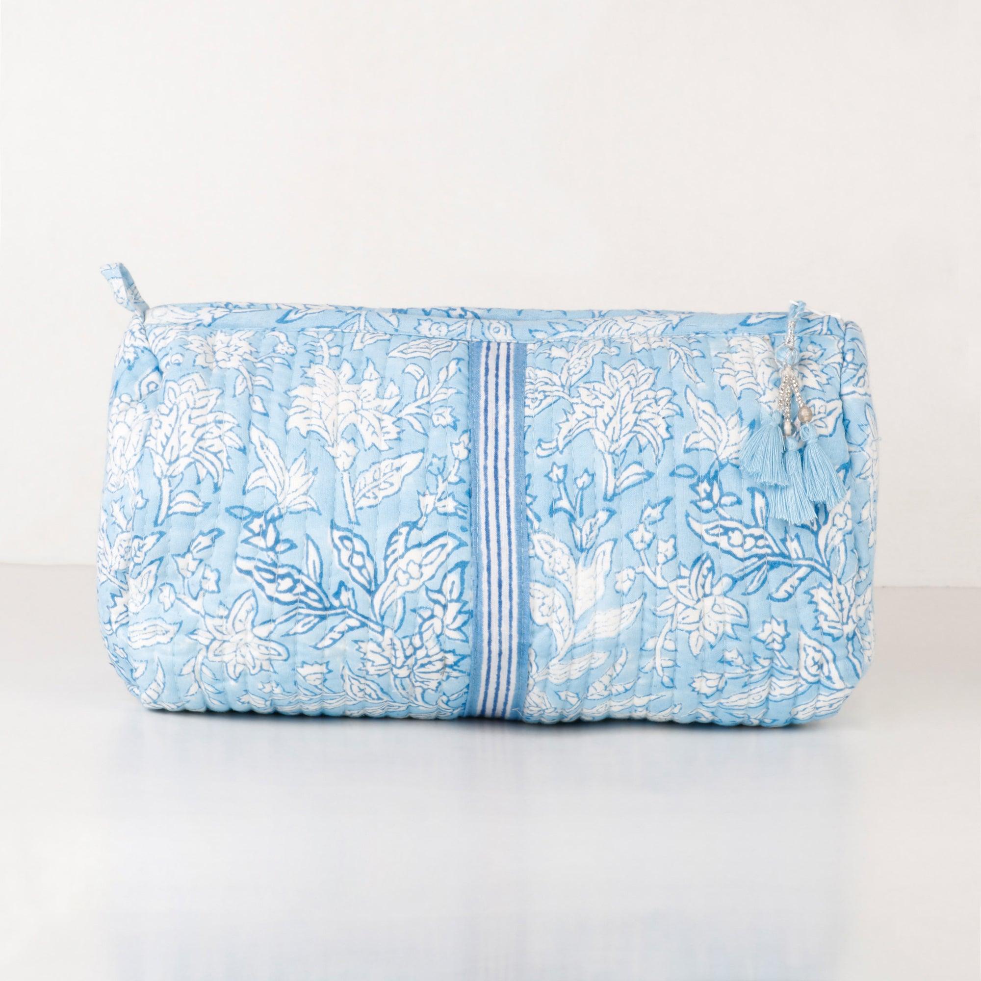 Wineberry Cosmetic Bag M Blue Border | Singhvis