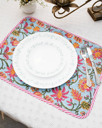 Rainbow Garden Reversible Placemats (Choose 4 or 6) | Singhvis