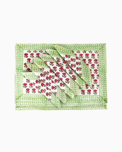 Alpine Placemats &amp; Napkins (Set of 12) Green | Singhvis