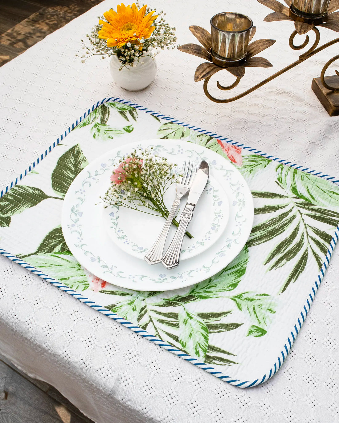 Arctic Blue Reversible Placemats (Set of 6) | Singhvis