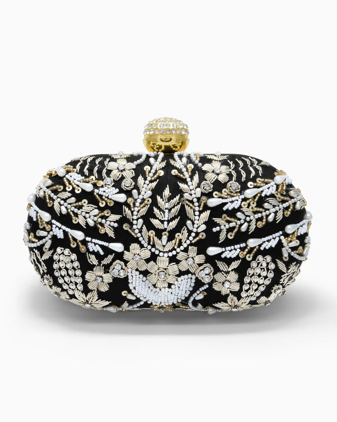 Black Bridal Pearl Evening Clutch | Singhvis